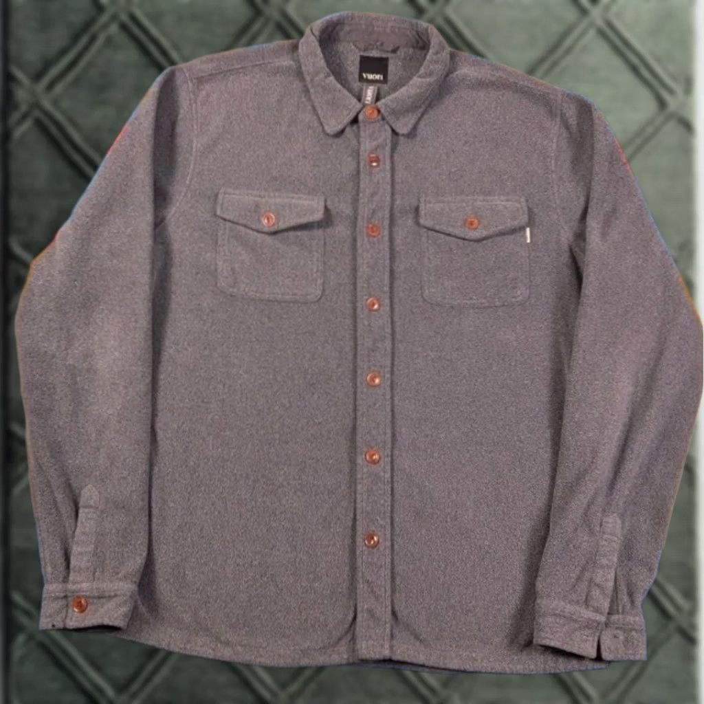Vuori Vuori Button Down Shirt Fleece Jac Shacket Casual Grey Large Mens Tan Size US L / EU 52-54 / 3 - 1 Thumbnail