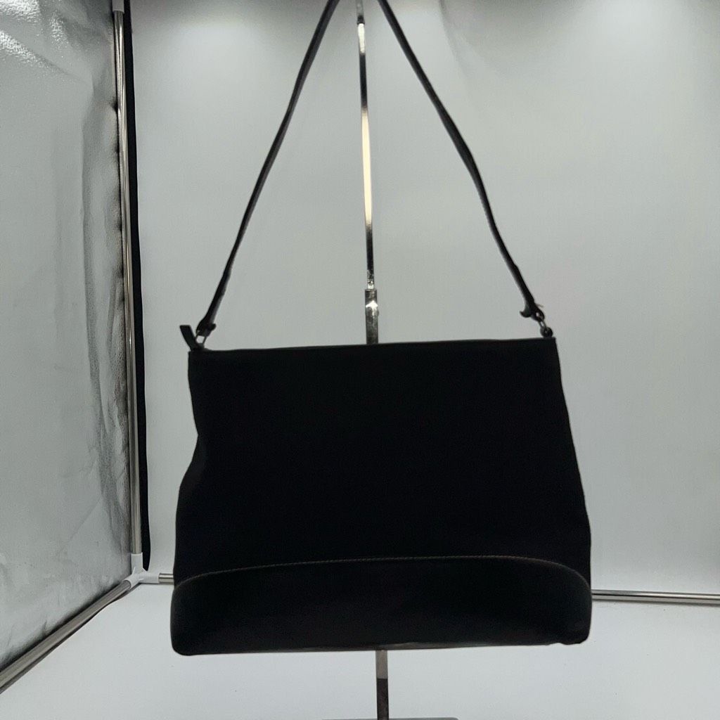 Kate Spade Made in Italy Vintage Red Square Interior Canvas and Leather Shoulder Bag