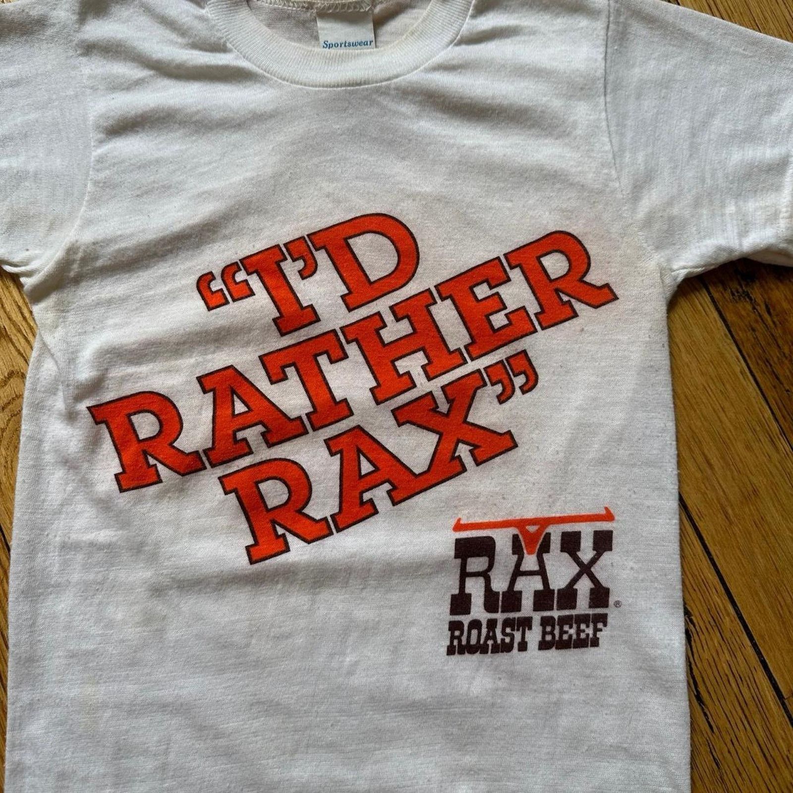Vintage Vintage 70s Rax Roast Beef Graphic Fitted Tight Baby Tee Size XS / US 0-2 / IT 36-38 - 2 Thumbnail