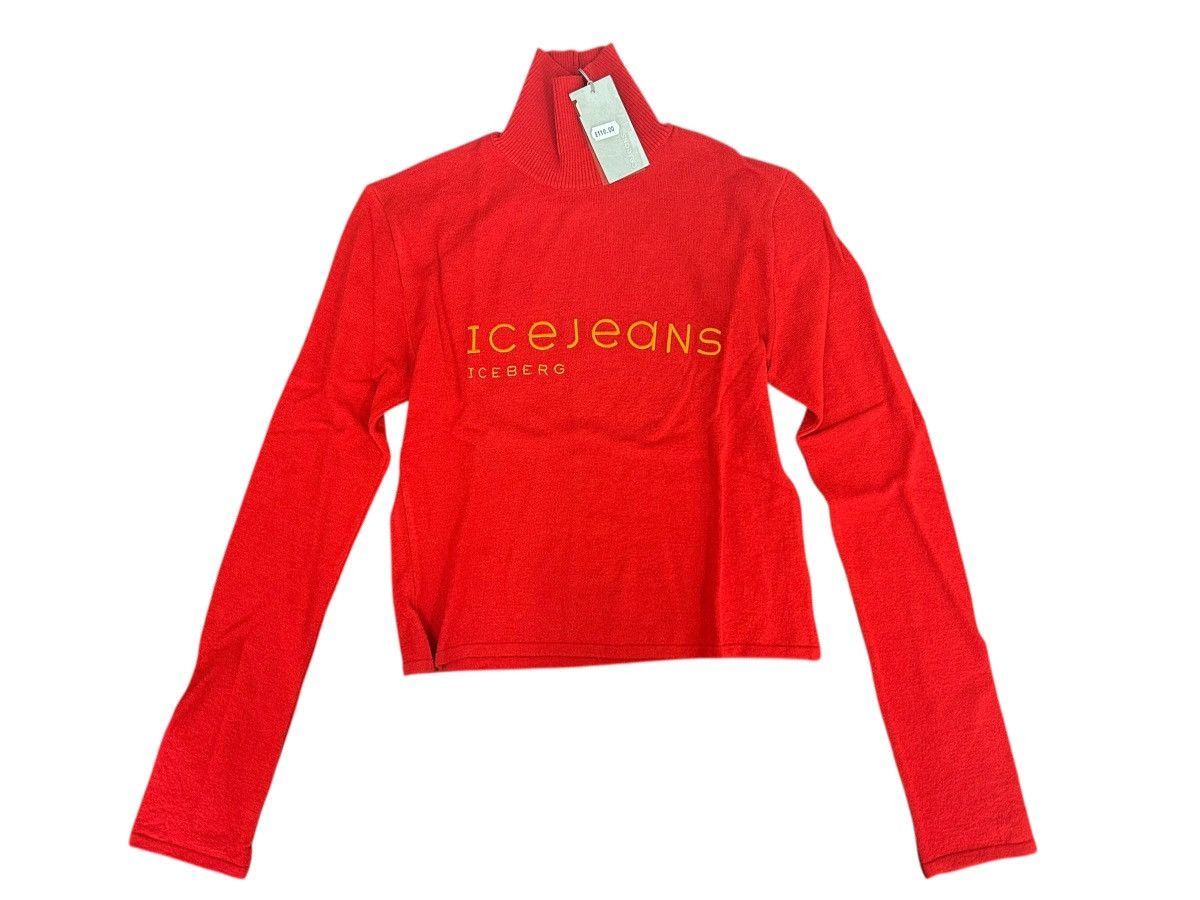 Iceberg Iceberg Women’s Embroidered Wool-Blend Knit Sweater - NWT Size L / US 10 / IT 46 - 2 Thumbnail