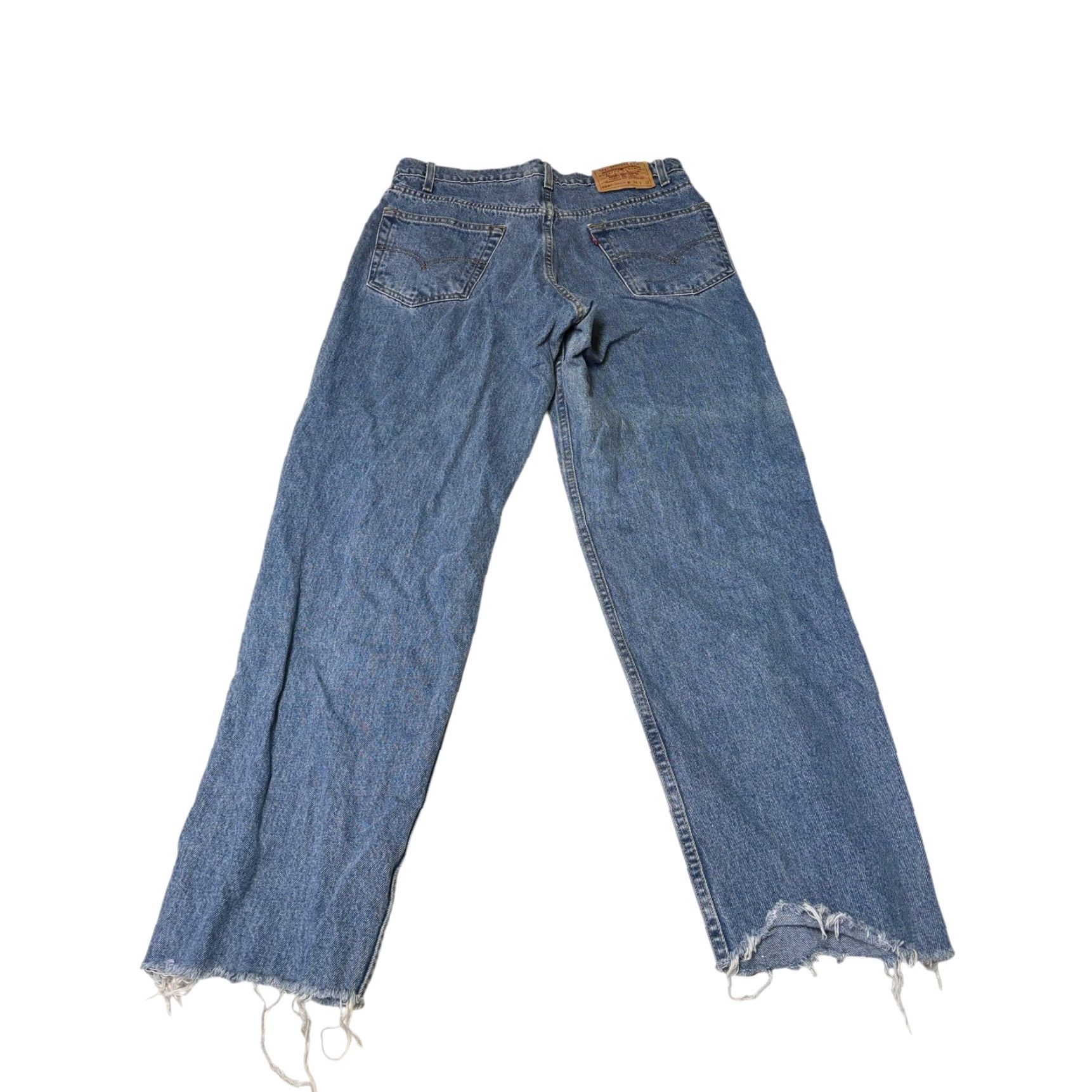 Levi's VINTAGE Levi's 550 Relaxed Fit Jeans Blue Denim W34 L30 Distressed Raw Hem Jeans Men 34 550 Distressed Raw Hem 90s Vintage Levis 600 Series Size US 34 / EU 50 - 7 Thumbnail