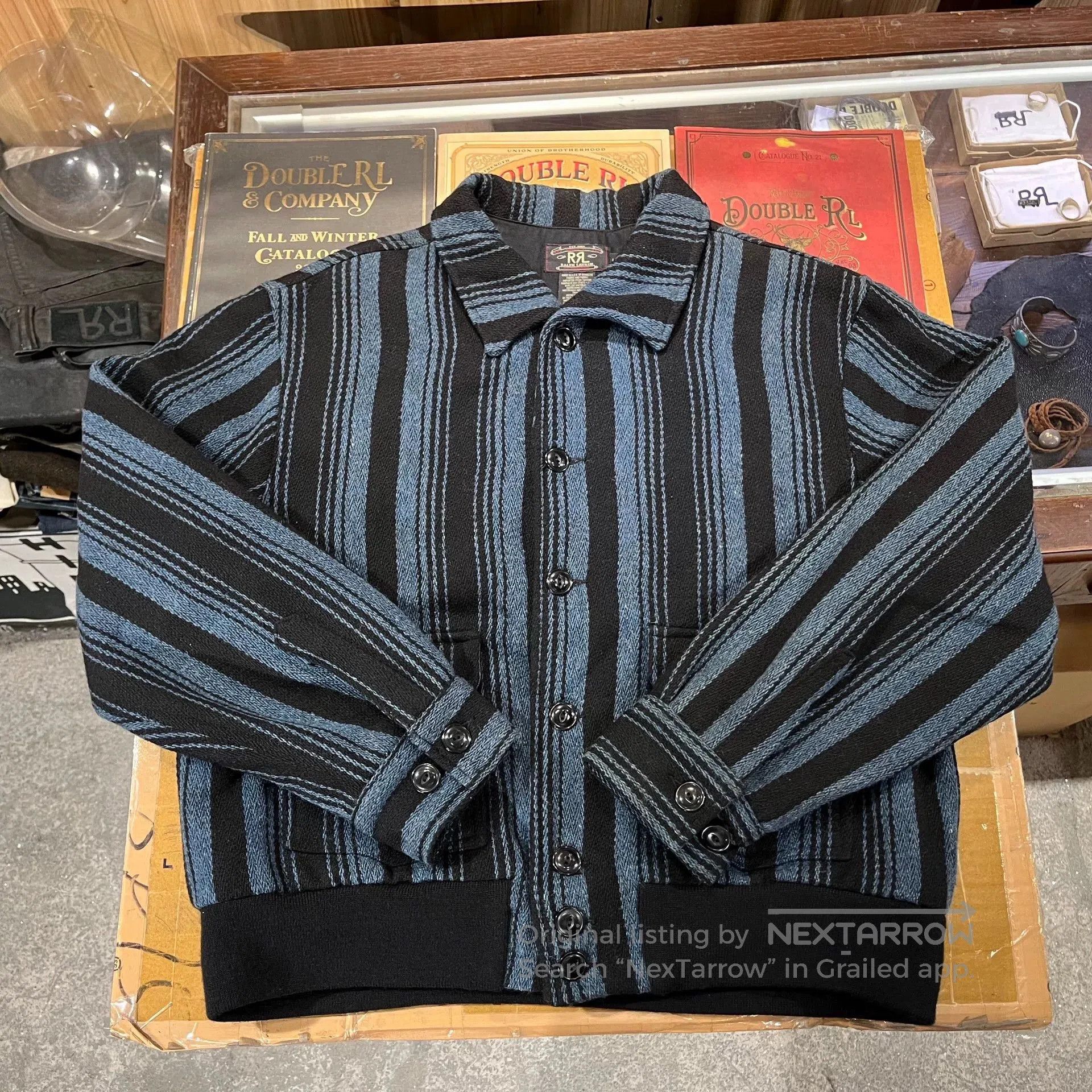 RRL Ralph Lauren vintage rrl wool jacket in blue and black. Size US L / EU 52-54 / 3 - 2 Thumbnail