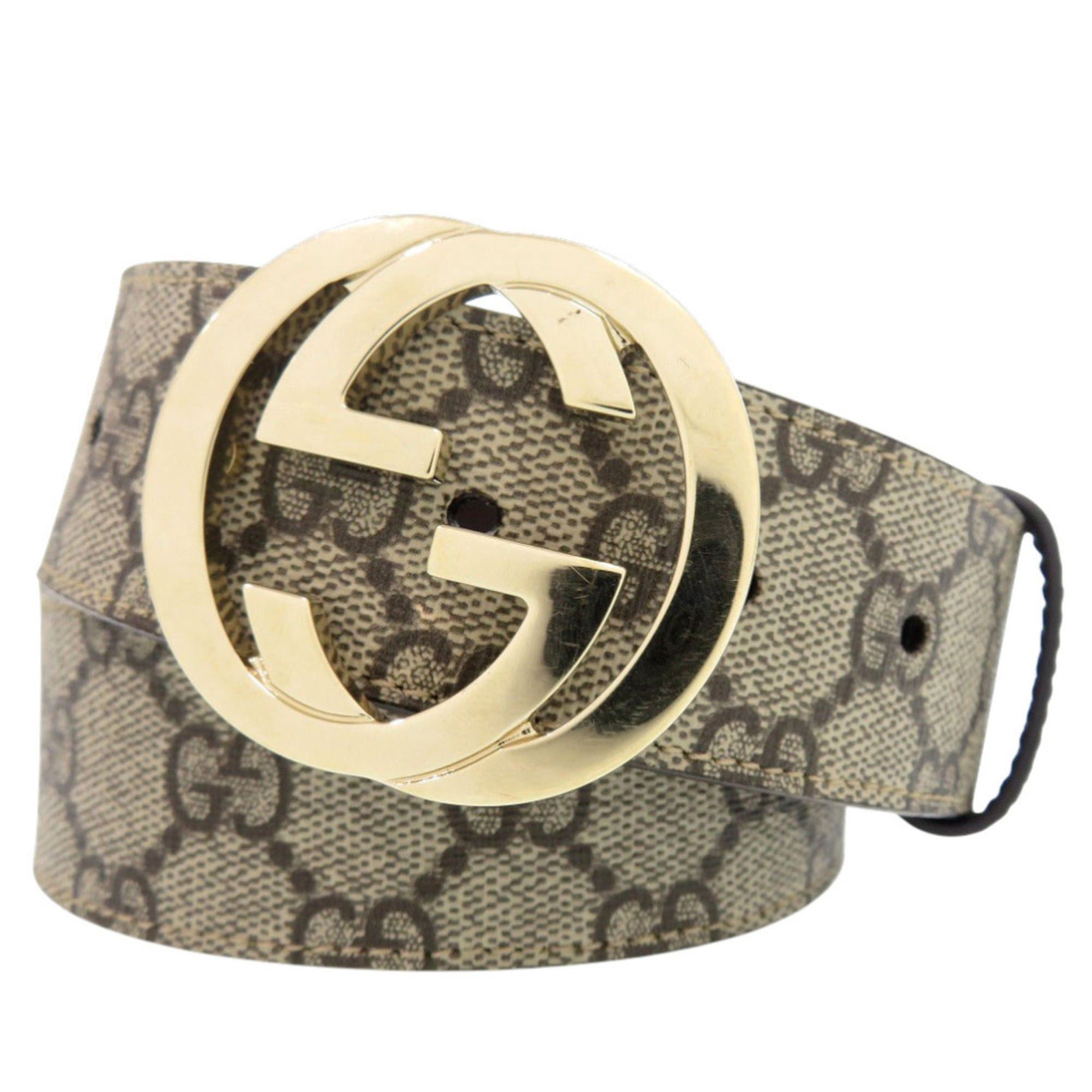 Gucci Excellent condition Gucci GG buckle belt 370543 leather beige 1779 Size ONE SIZE - 1 Thumbnail