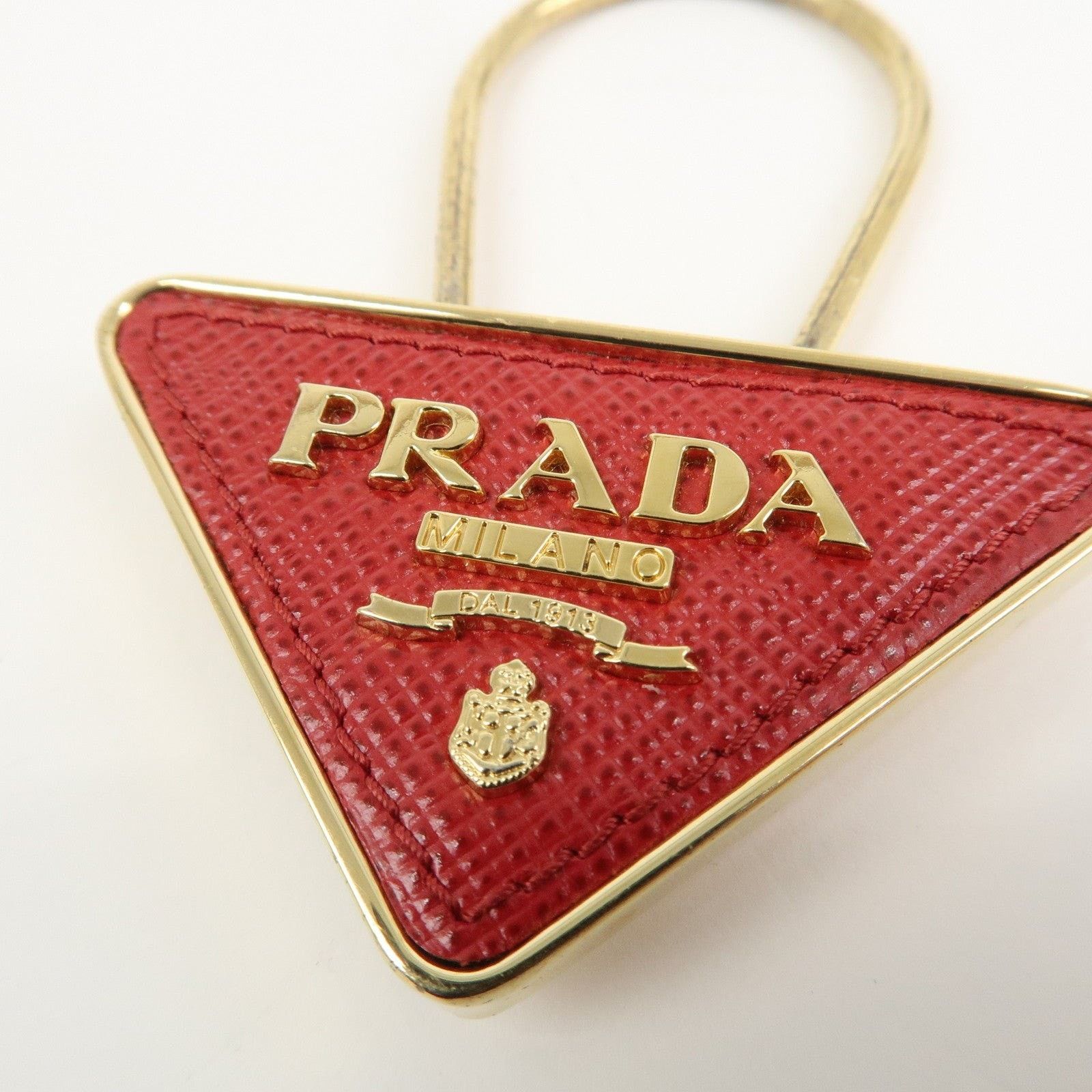 Prada Prada Triangle Logo Saffiano Bag Charm Red Size ONE SIZE - 5 Thumbnail