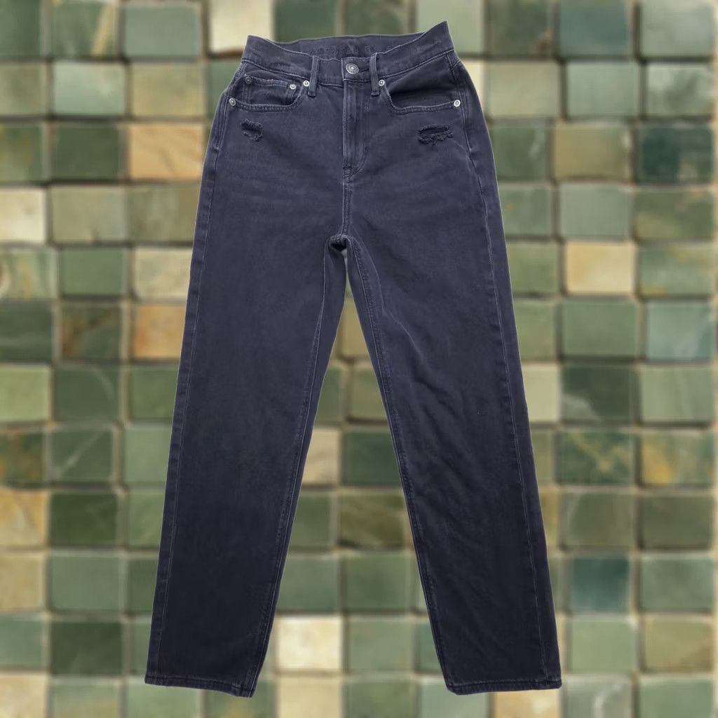 American Eagle Outfitters American Eagle Highest Rise Jeans Black 27" Inseam 90s Boyfriend Size 2 Denim Cotton Size 26" / US 2 / IT 38 - 1 Thumbnail