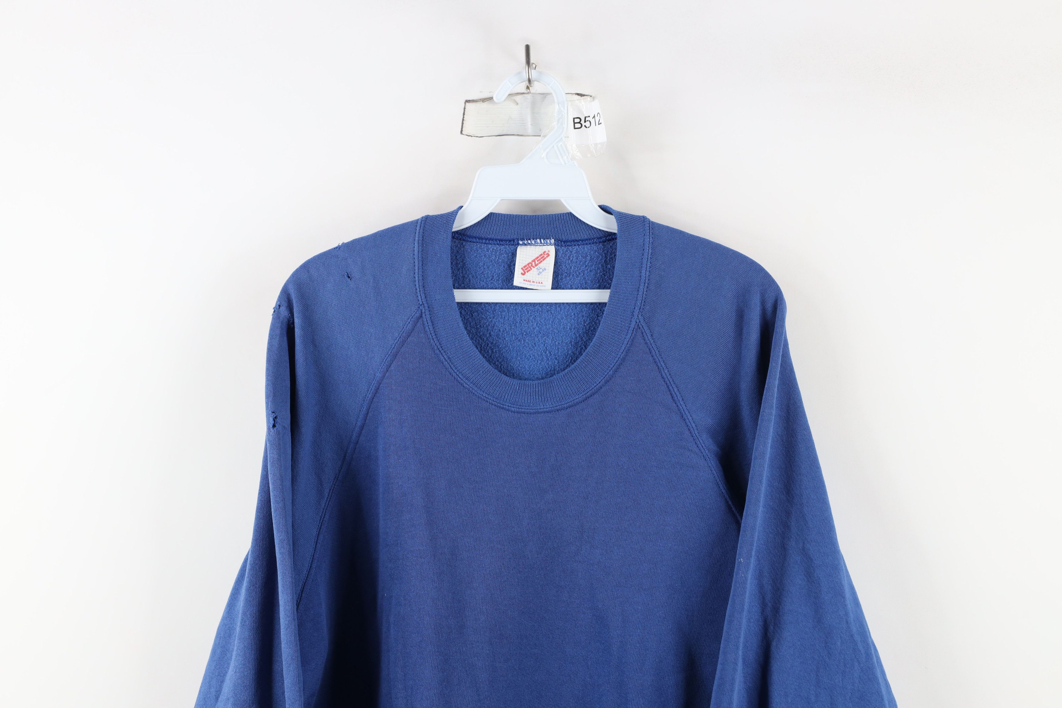 Vintage Vintage 90s Streetwear Crewneck Sweatshirt Royal Blue USA Size US XL / EU 56 / 4 - 2 Thumbnail