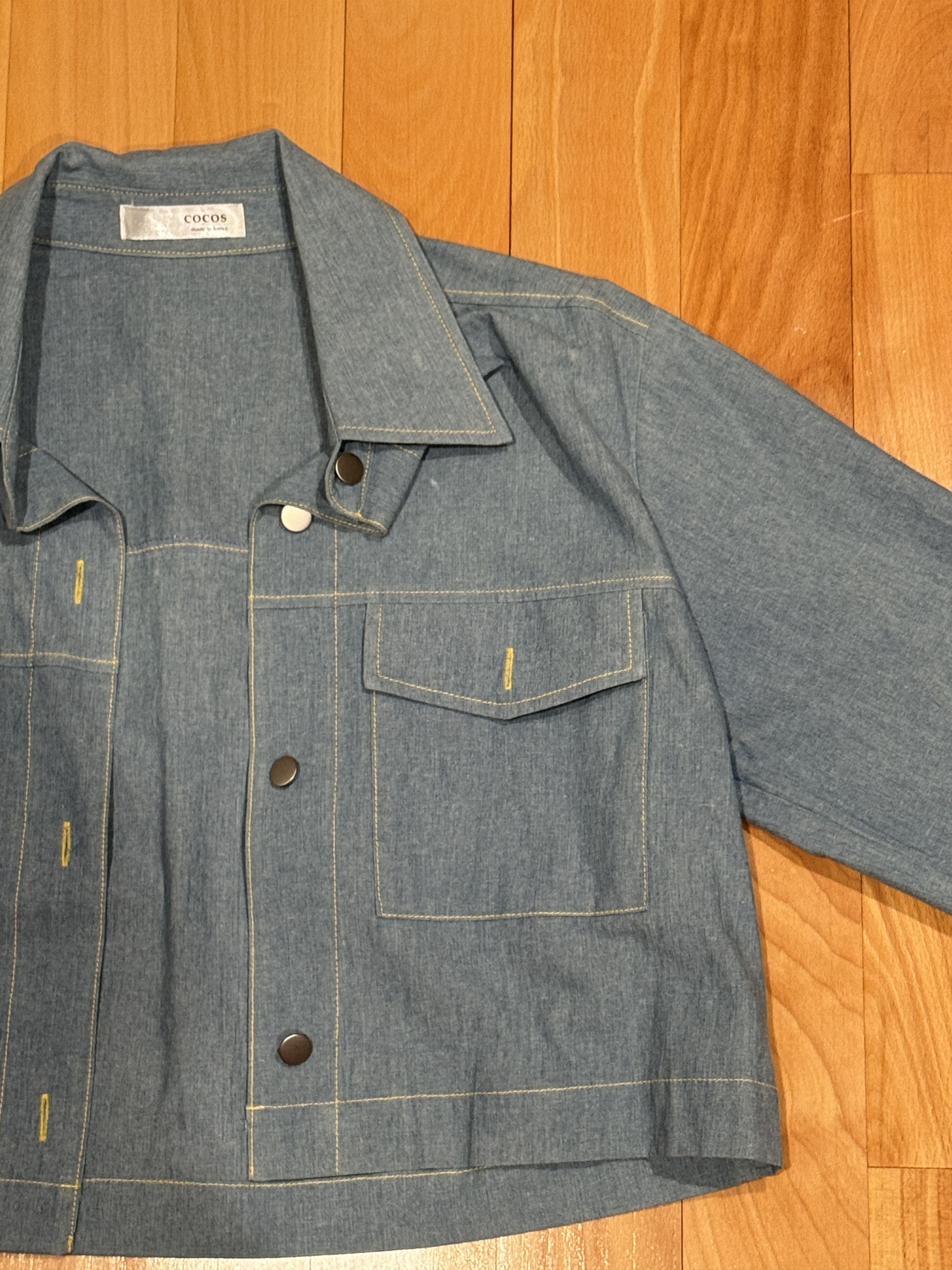 Vintage COCOS Korean Streetwear Women's Light Blue Cropped Jacket Size S / US 4 / IT 40 - 1 Thumbnail