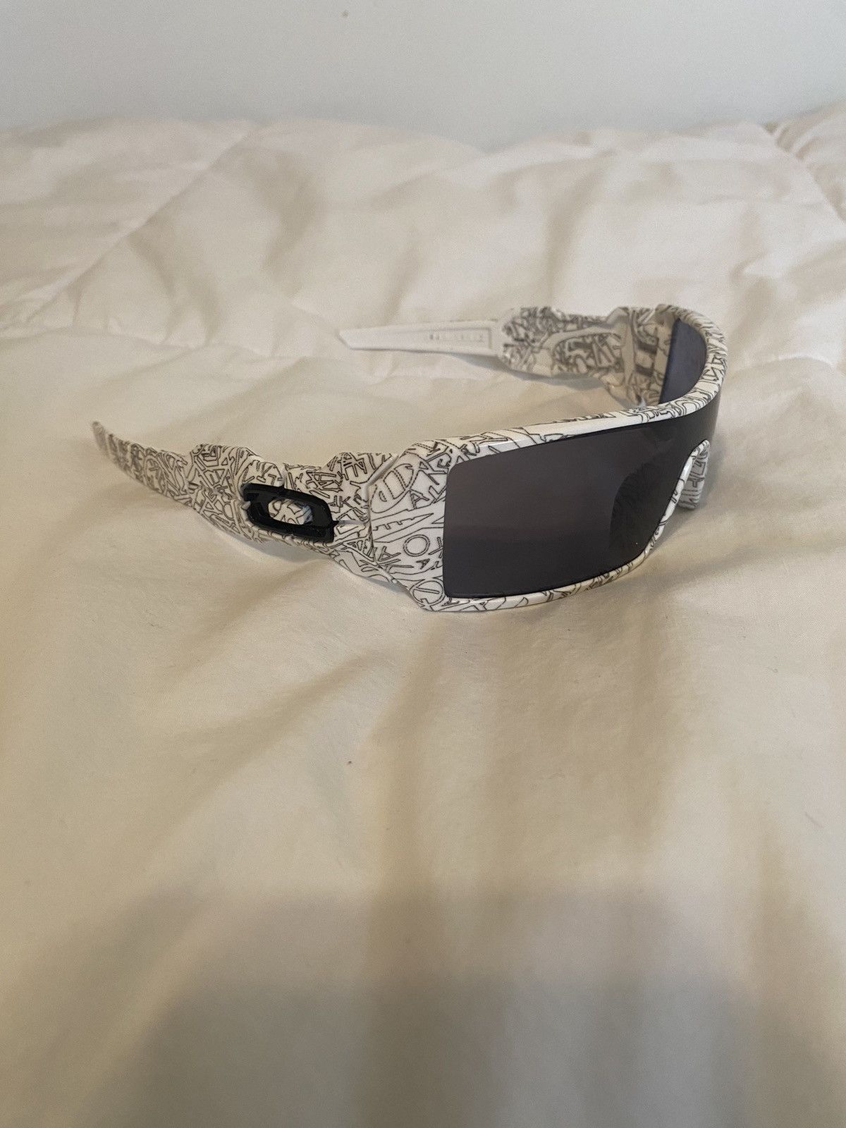 image of Oakley x Vintage Oil Rig White Script Sunglasses, Men's