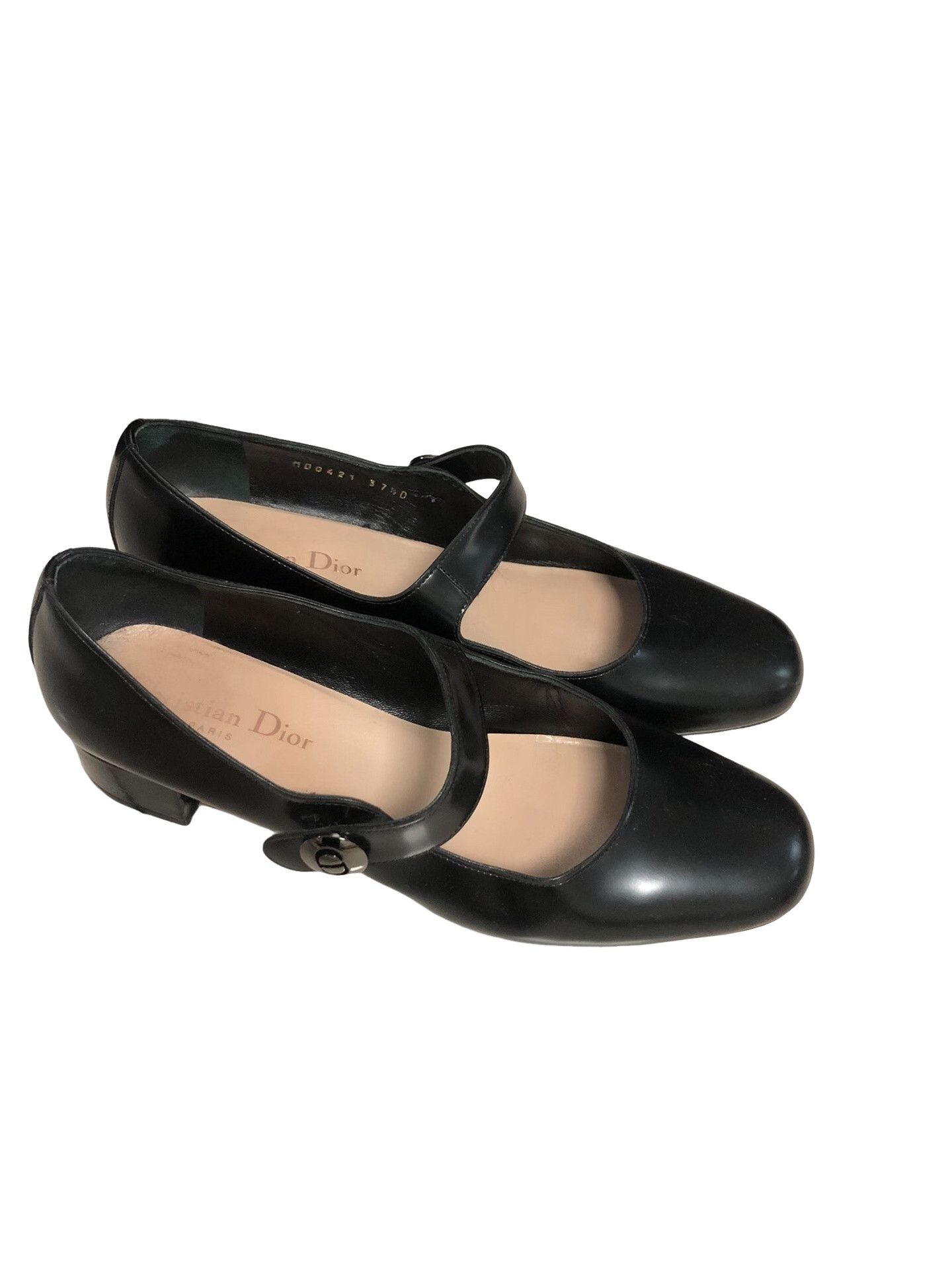 Dior Dior Black Leather Mary Jane Flats Size 37.5 Size US 7.5 / IT 37.5 - 1 Thumbnail