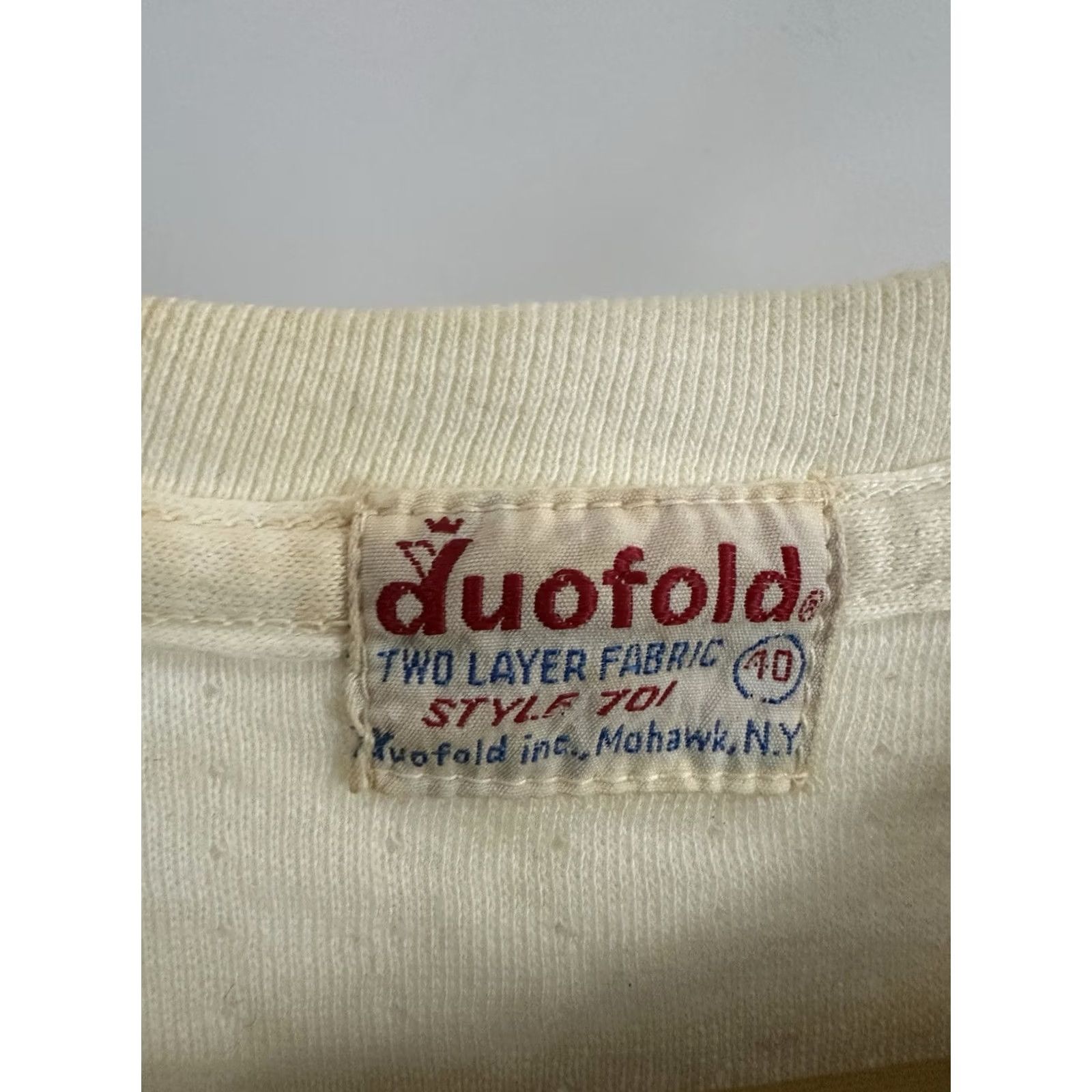 Doublet VTG RARE 50s 60s Duofold Two Layer Double Face Thermal 701 T-Shirt Size 40 Cream Men Short Sleeve Size US L / EU 52-54 / 3 - 3 Thumbnail