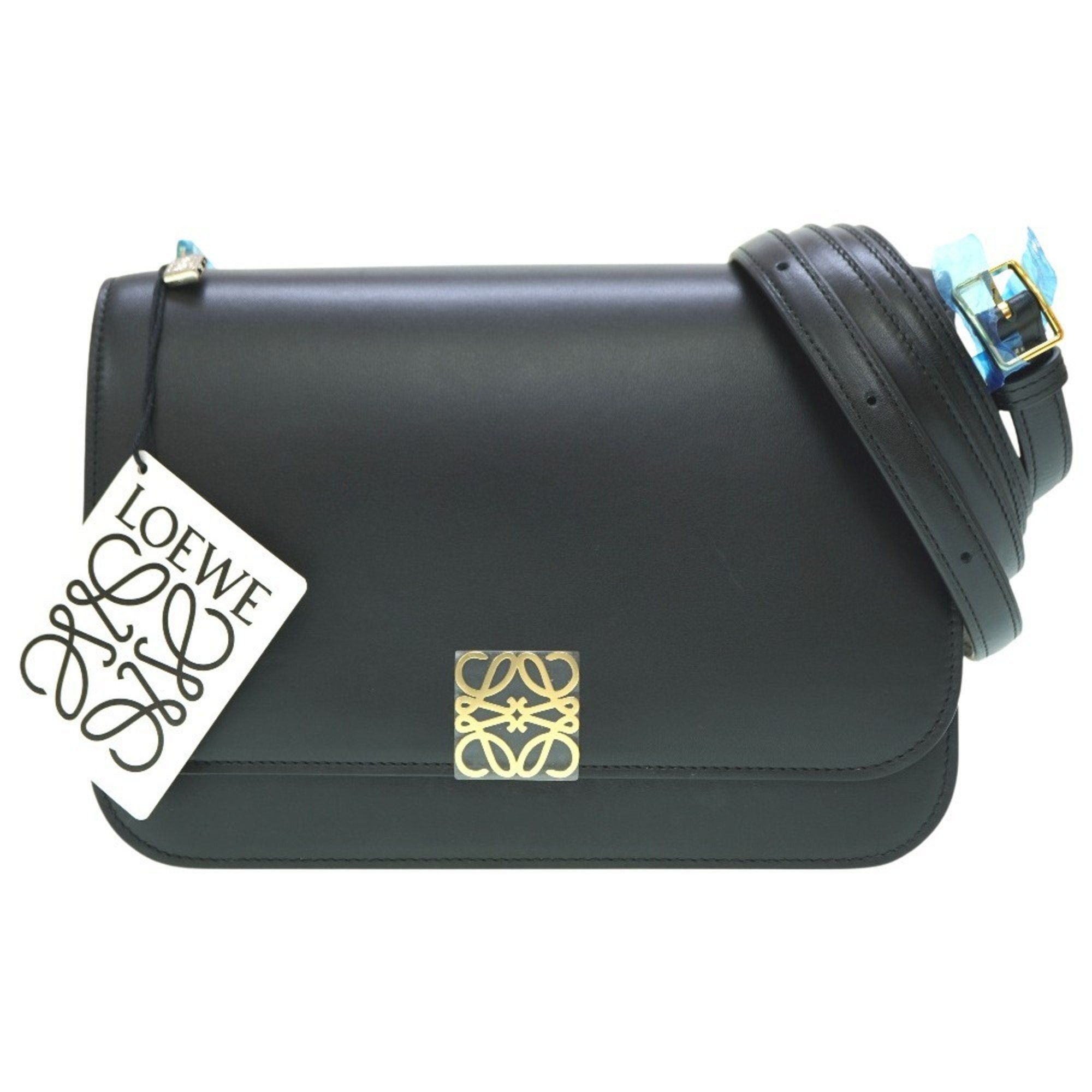 image of Loewe Goya Bag Shoulder Silk Calf Black 0069, Women's