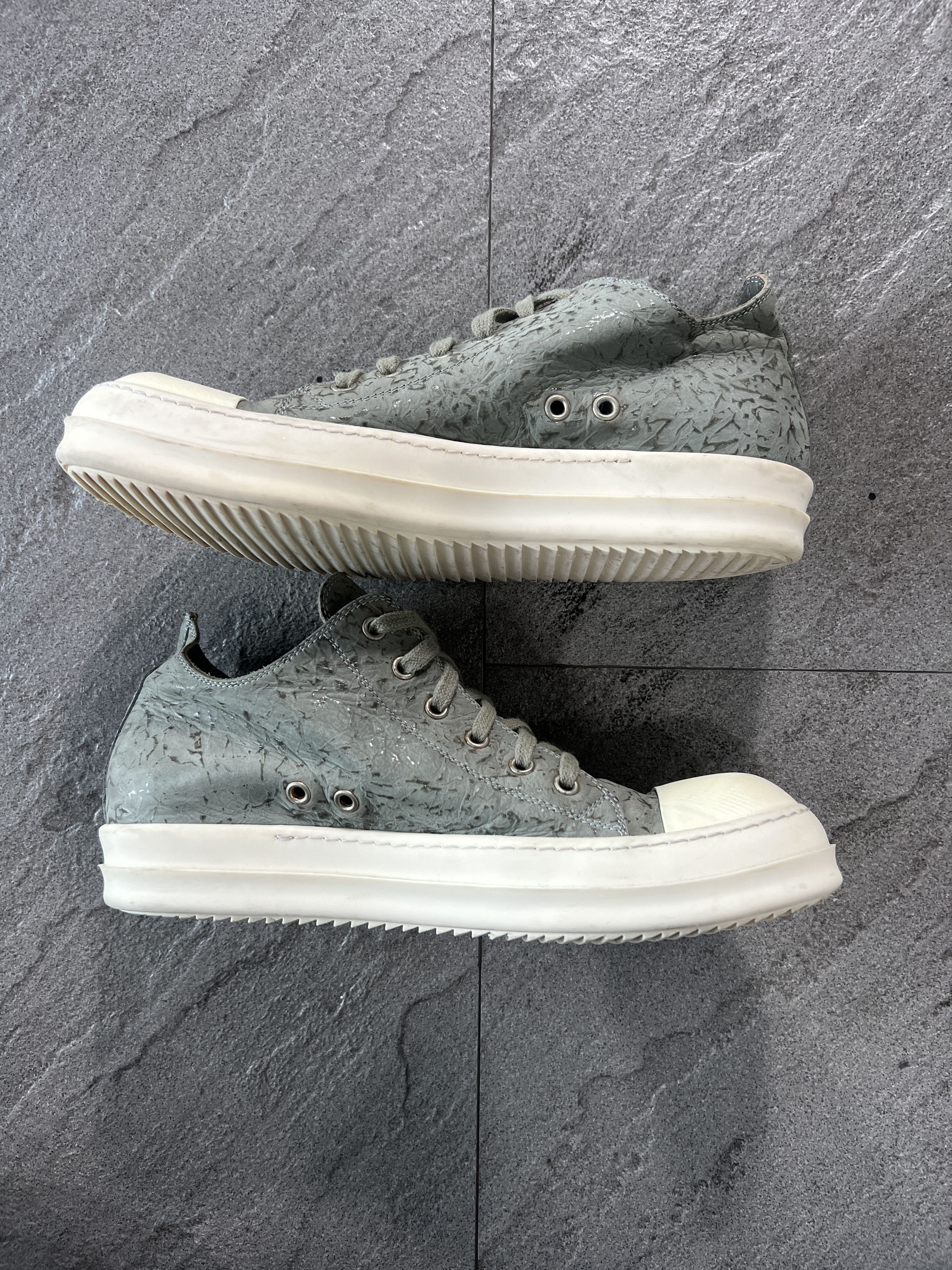 Rick Owens Rick Owens Ramones Low Top Grey Leather Sneakers EU41.5 Size US 8.5 / EU 41-42 - 5 Thumbnail