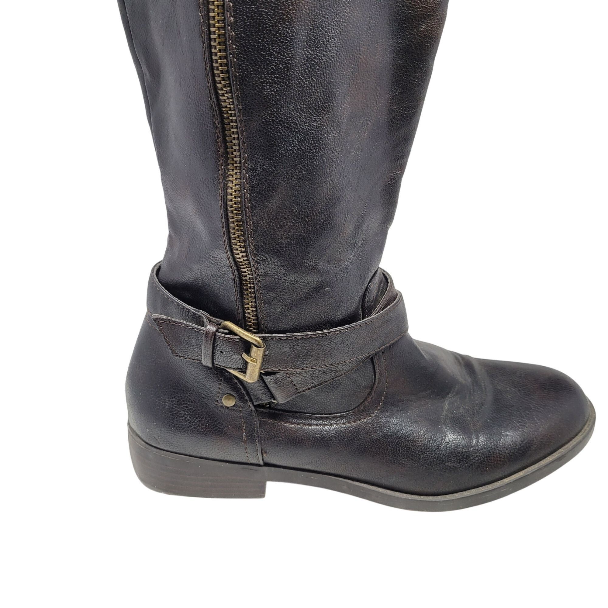 Designer Report Harmoni Womens Vegan Tall Brown Knee-High Buckle Boot Size US 10 / IT 40 - 9 Thumbnail