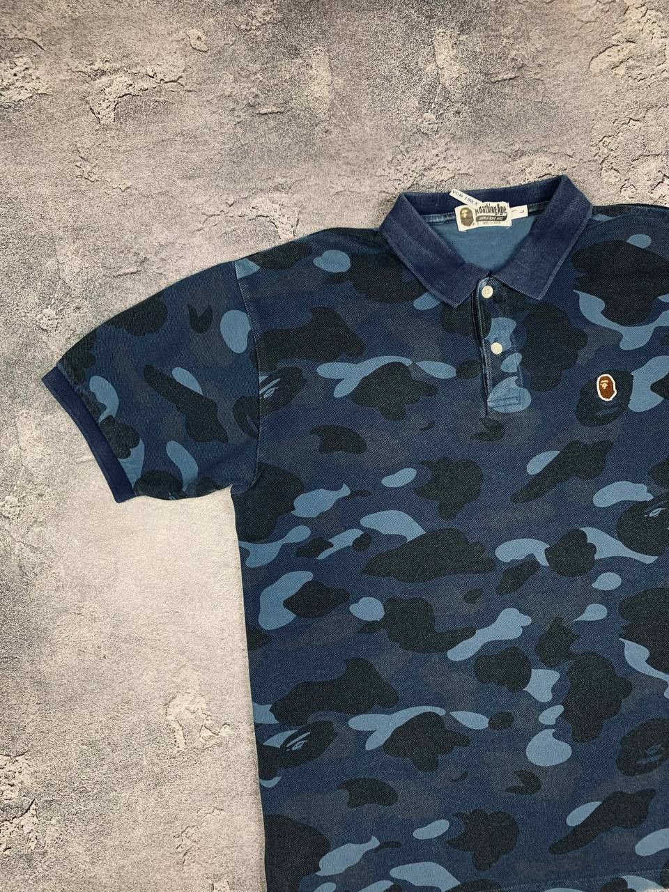 Bape Bape A Bathing Ape Blue Camo Polo Shirt Authentic Ape Head Size US L / EU 52-54 / 3 - 2 Thumbnail