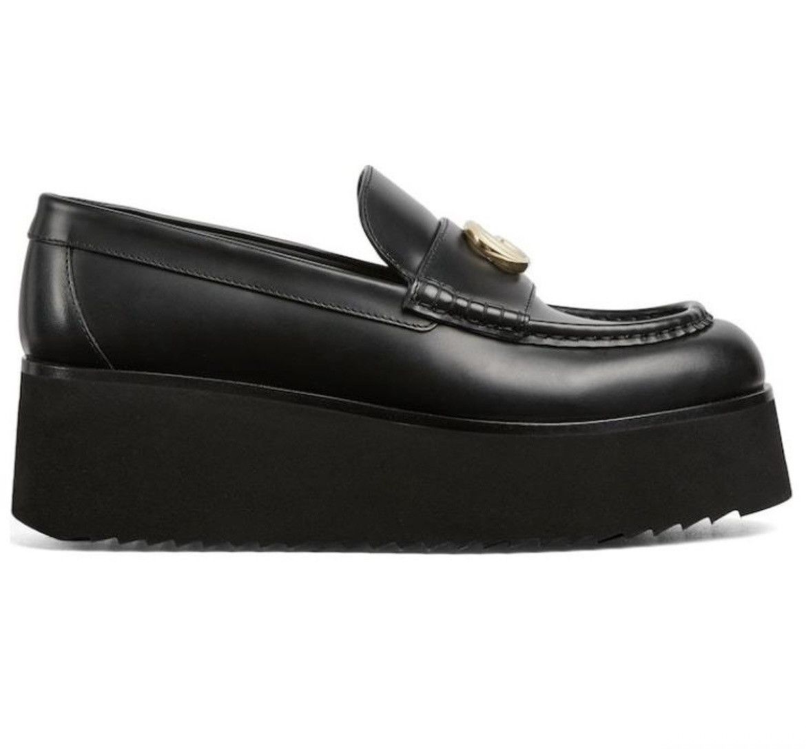 Gucci Gucci Moccasin Leather Loafers 5.5cm Black Millennial Ribot Size US 8 / IT 38 - 2 Thumbnail