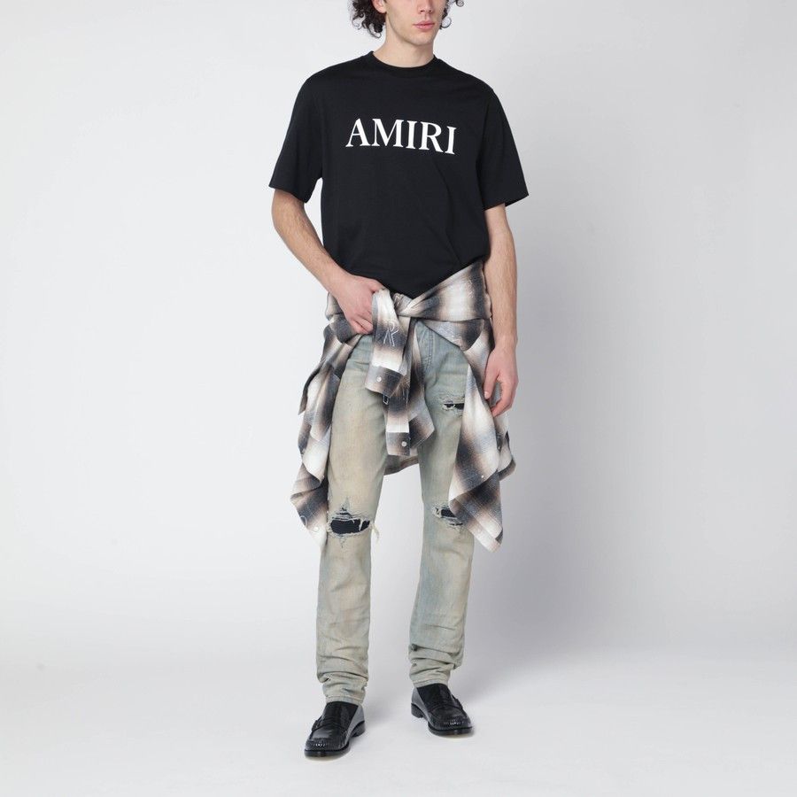 Amiri o1d2blof0226 Cotton Logo T-Shirt in Black Size US L / EU 52-54 / 3 - 2 Thumbnail