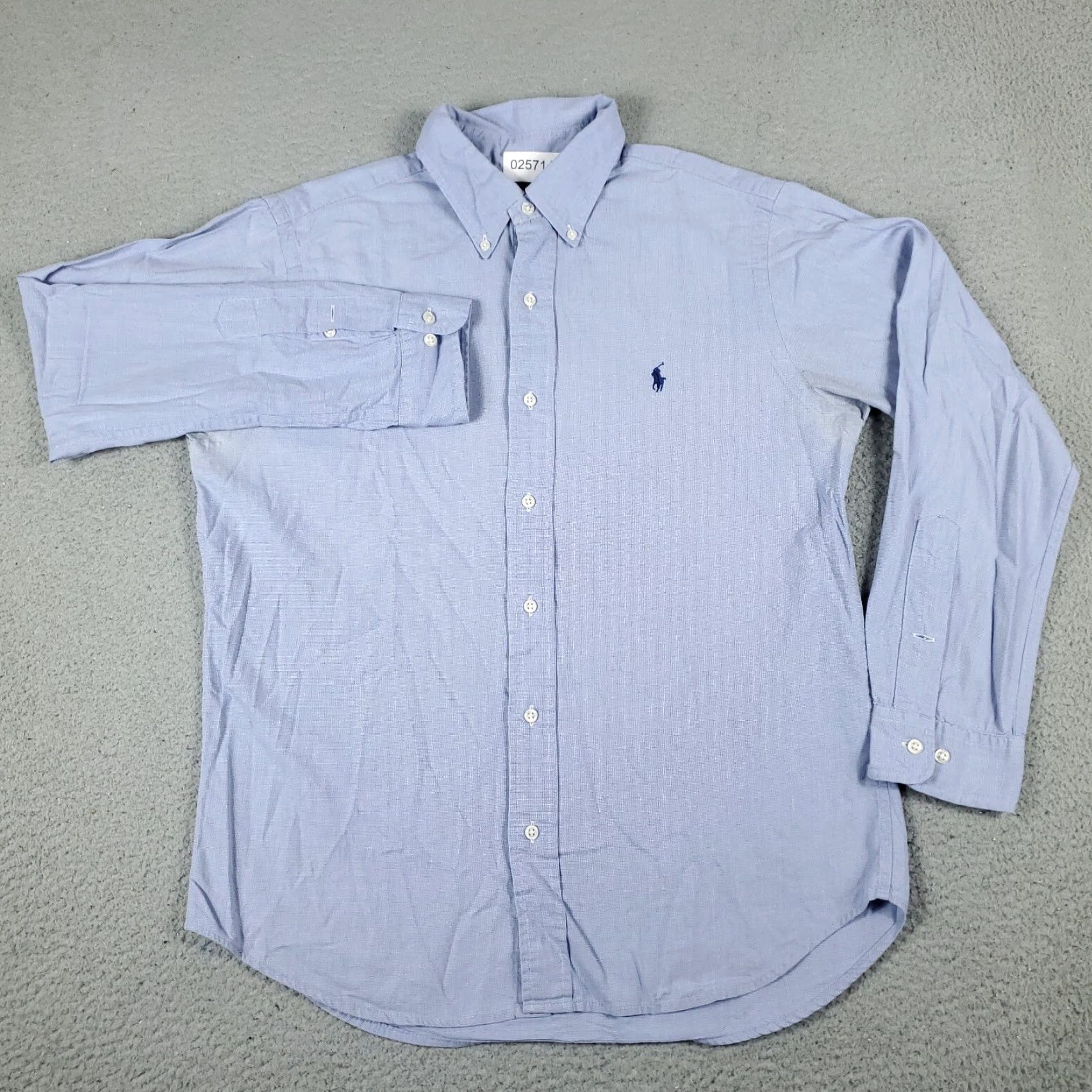 Ralph Lauren Ralph Lauren Shirt Mens 16 Blue Pony Dress Shirt Long Sleeve Button-Down Non-Iron Regular Fit, Blue, 16, Classic American Style Mens Shirt Size US L / EU 52-54 / 3 - 3 Thumbnail