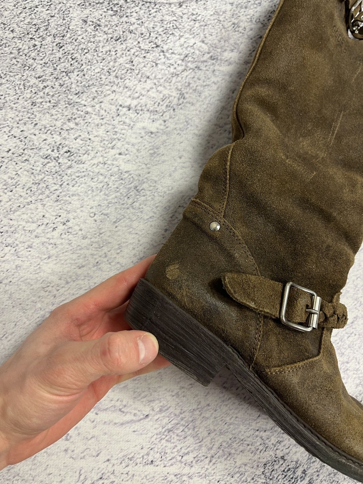 Golden Goose Golden Goose DB Brown Suede Racing Biker Moto Boots Rare Y2K Size US 7 / IT 37 - 6 Thumbnail