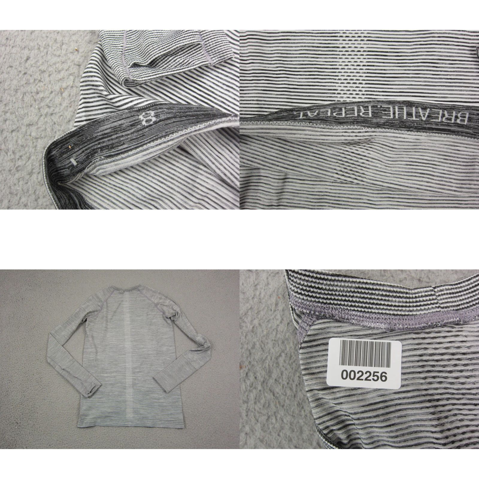 Lululemon Lululemon Shirt Womens 8 Gray Pinstripe Swiftly Tech Performance Gym Run Yoga Shirt Size M / US 6-8 / IT 42-44 - 9 Thumbnail