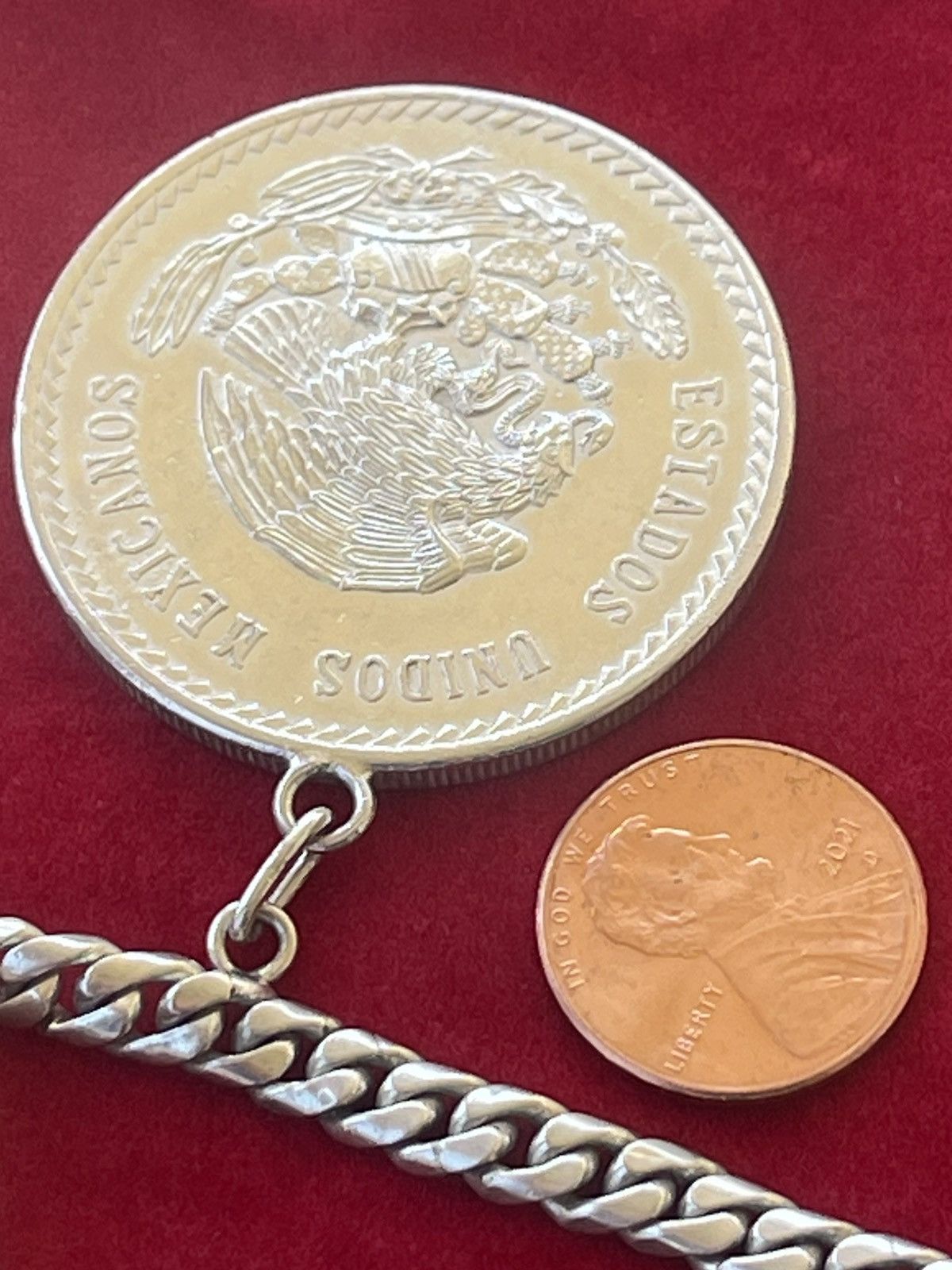 Vintage Silver coin charm bracelet Size ONE SIZE - 4 Thumbnail