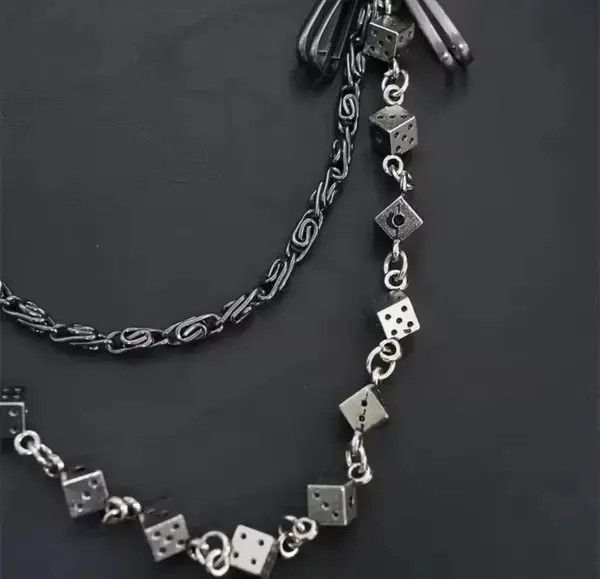 Japanese Brand Motorcycle KeyChain Jean Biker Wallet Belt Chain Dice Charms Size ONE SIZE - 8 Thumbnail