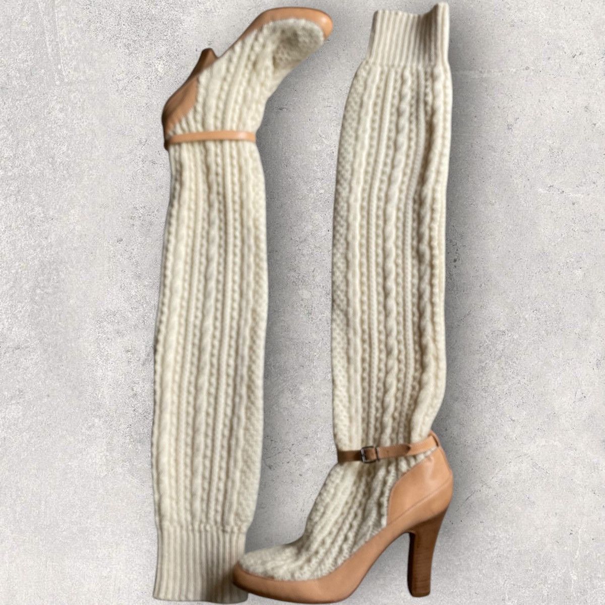 Veronique Branquinho FW06 Knit Sock Heels Boots Size US 7 / IT 37 - 1 Thumbnail