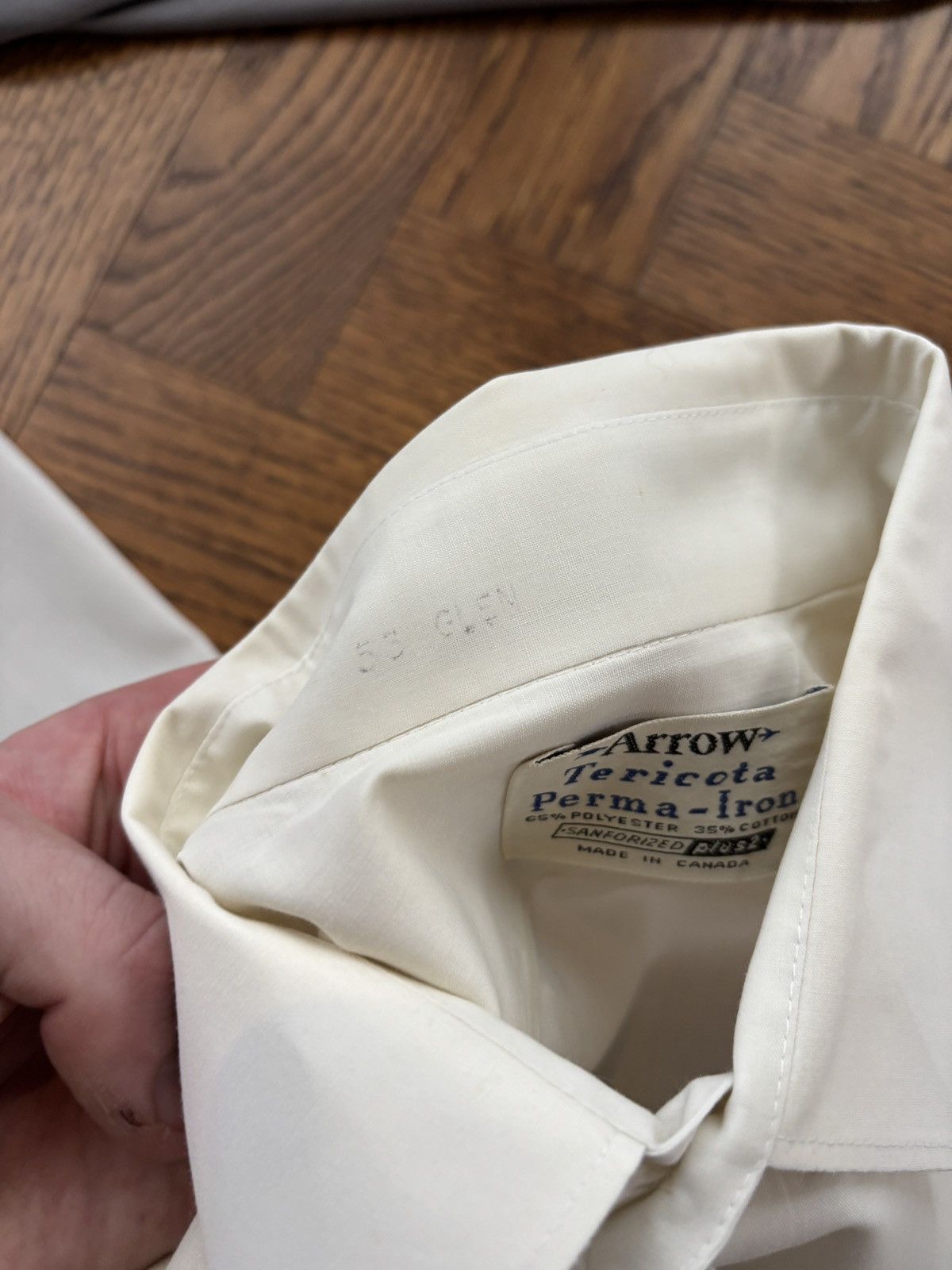 Arrow × Vintage 1960s Arrow Tericota Shirt 70s Vintage Shortsleeve Sanfor S Size US S / EU 44-46 / 1 - 6 Thumbnail