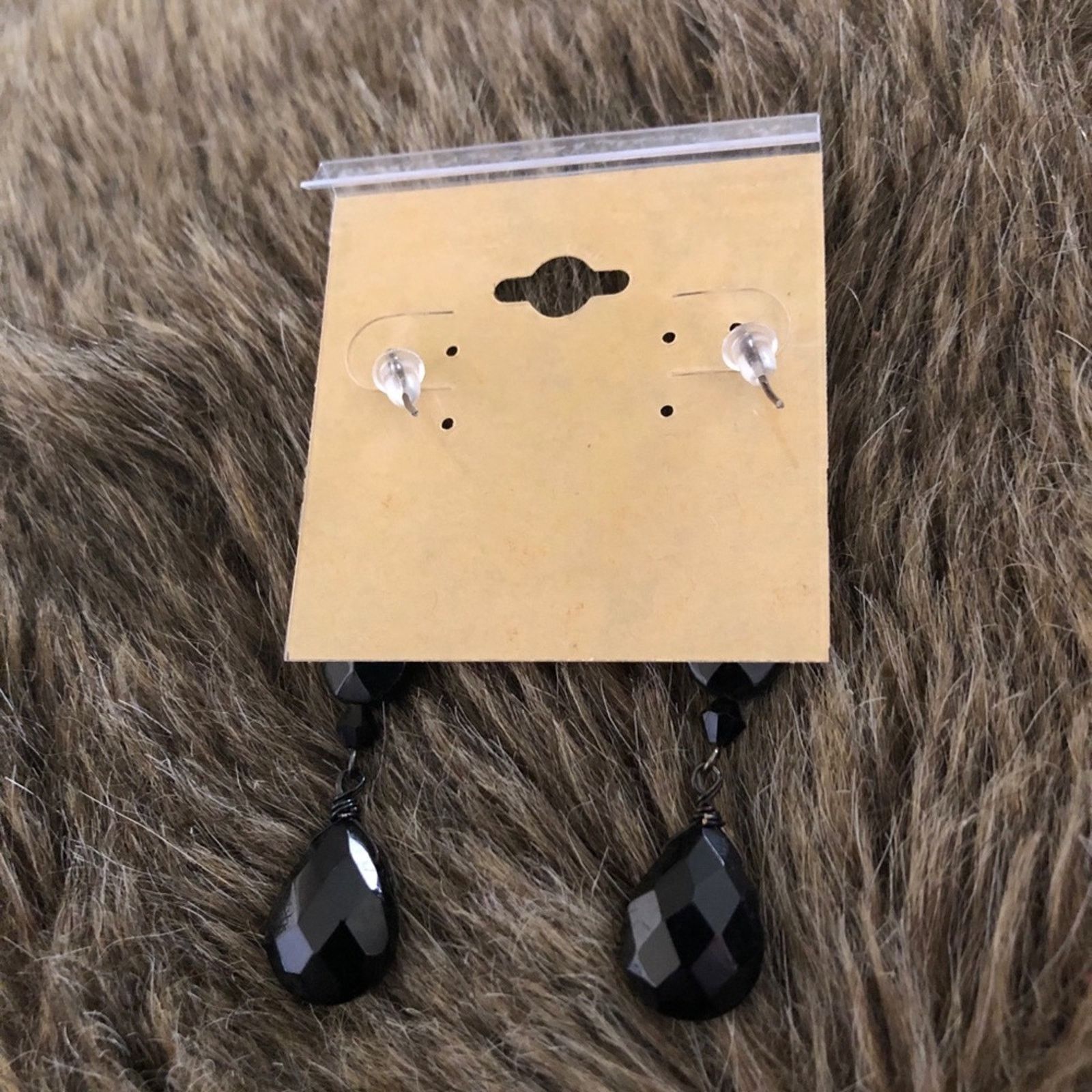 Vintage Vintage repurpose faceted black glass earrings Size ONE SIZE - 5 Thumbnail