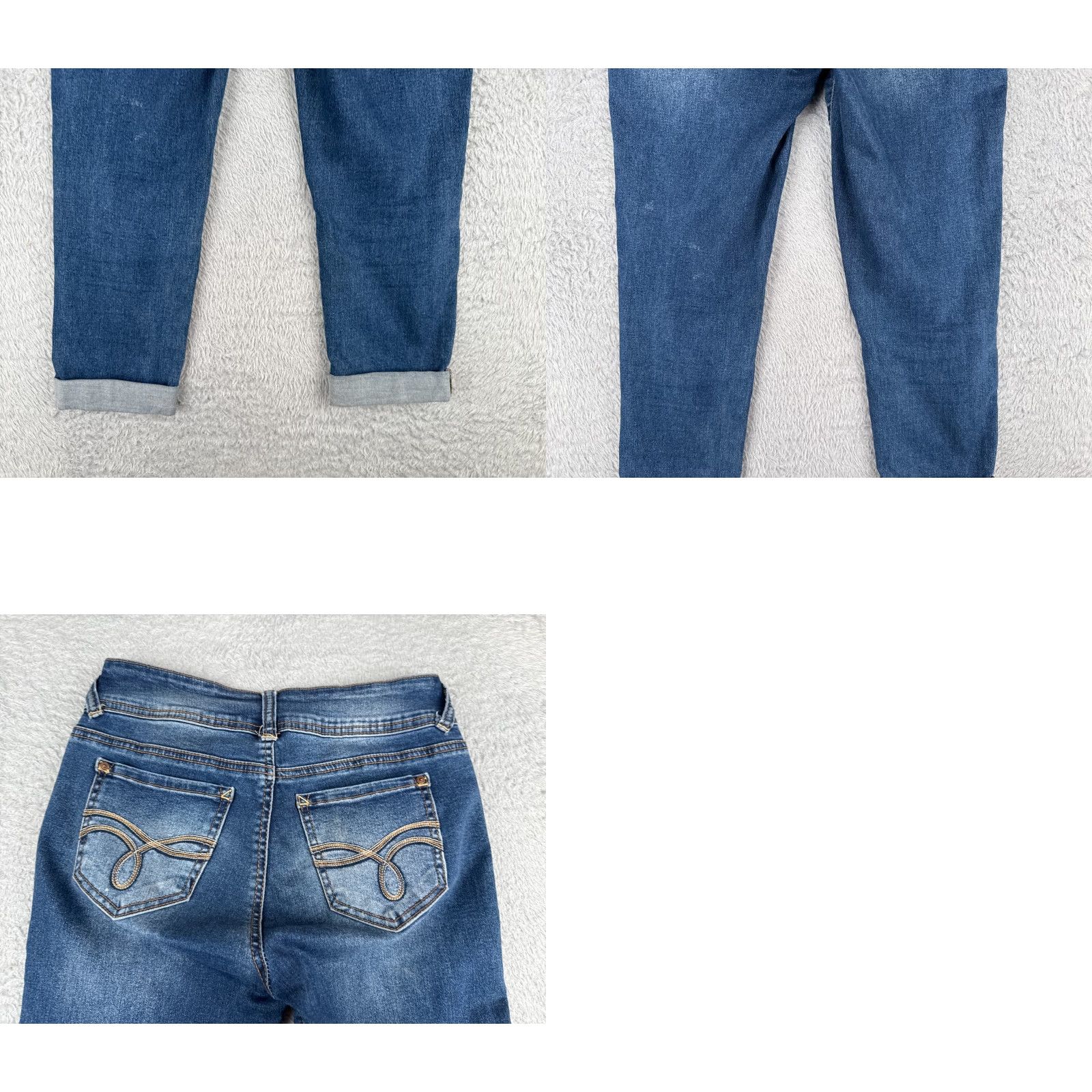 Vintage Wallflower Jeans Juniors 3 Blue Denim The Ultra Fit Capri Rolled Hem Mid 26x23 Denim Capri Jeans Women’s Regular Blue 26x23 3" Size 26" / US 2 / IT 38 - 10 Thumbnail