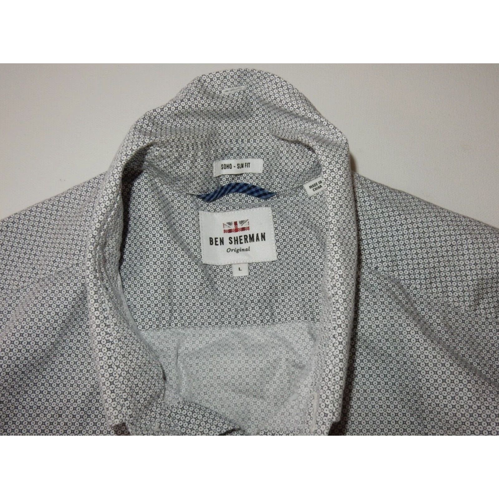 Ben Sherman Ben Sherman Men's Long Sleeve Button-Front Shirt Size L Slim Fit Size US L / EU 52-54 / 3 - 5 Thumbnail