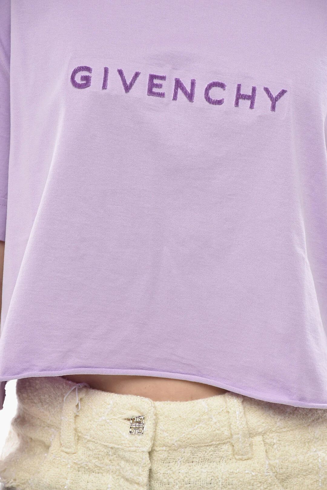 Givenchy og1mm0326 Cropped-Fit T-Shirt in Purple Size L / US 10 / IT 46 - 3 Thumbnail