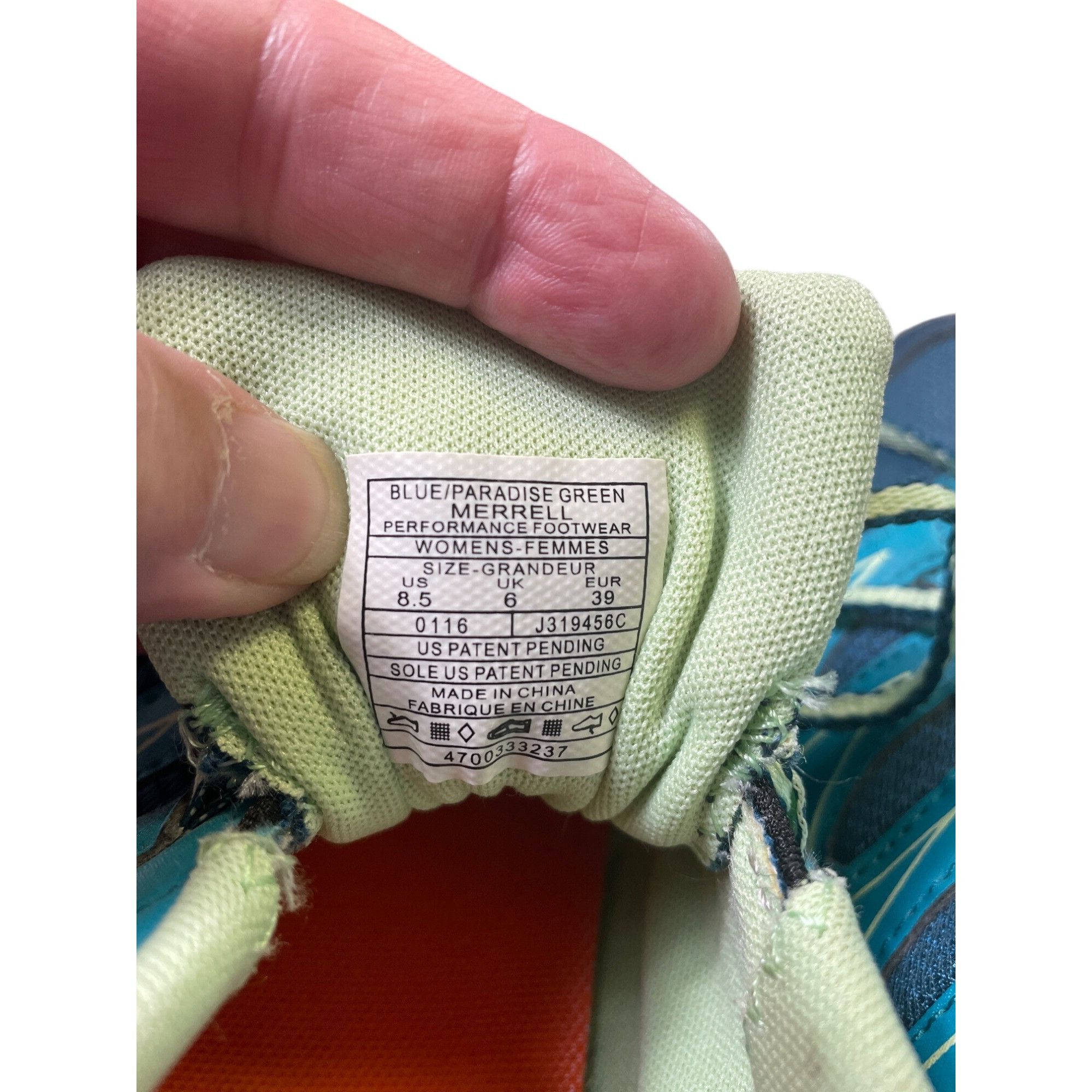 Merrell Merrell Womens Blue Green Trail Running Shoes Sneakers size Size US 8.5 / EU 41-42 - 10 Thumbnail