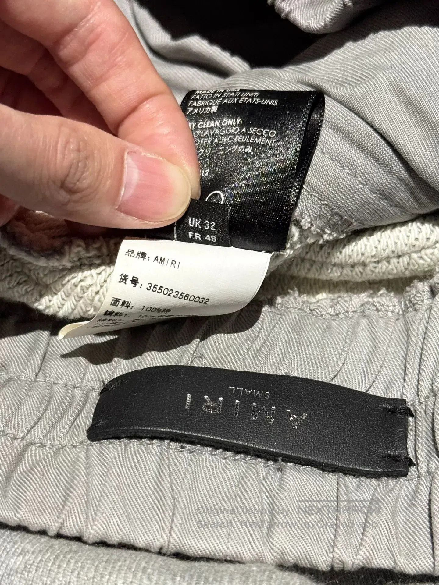 Amiri Amiri Gray Leather Patch Long Sweatpants. Size US 26 / EU 42 - 8 Thumbnail