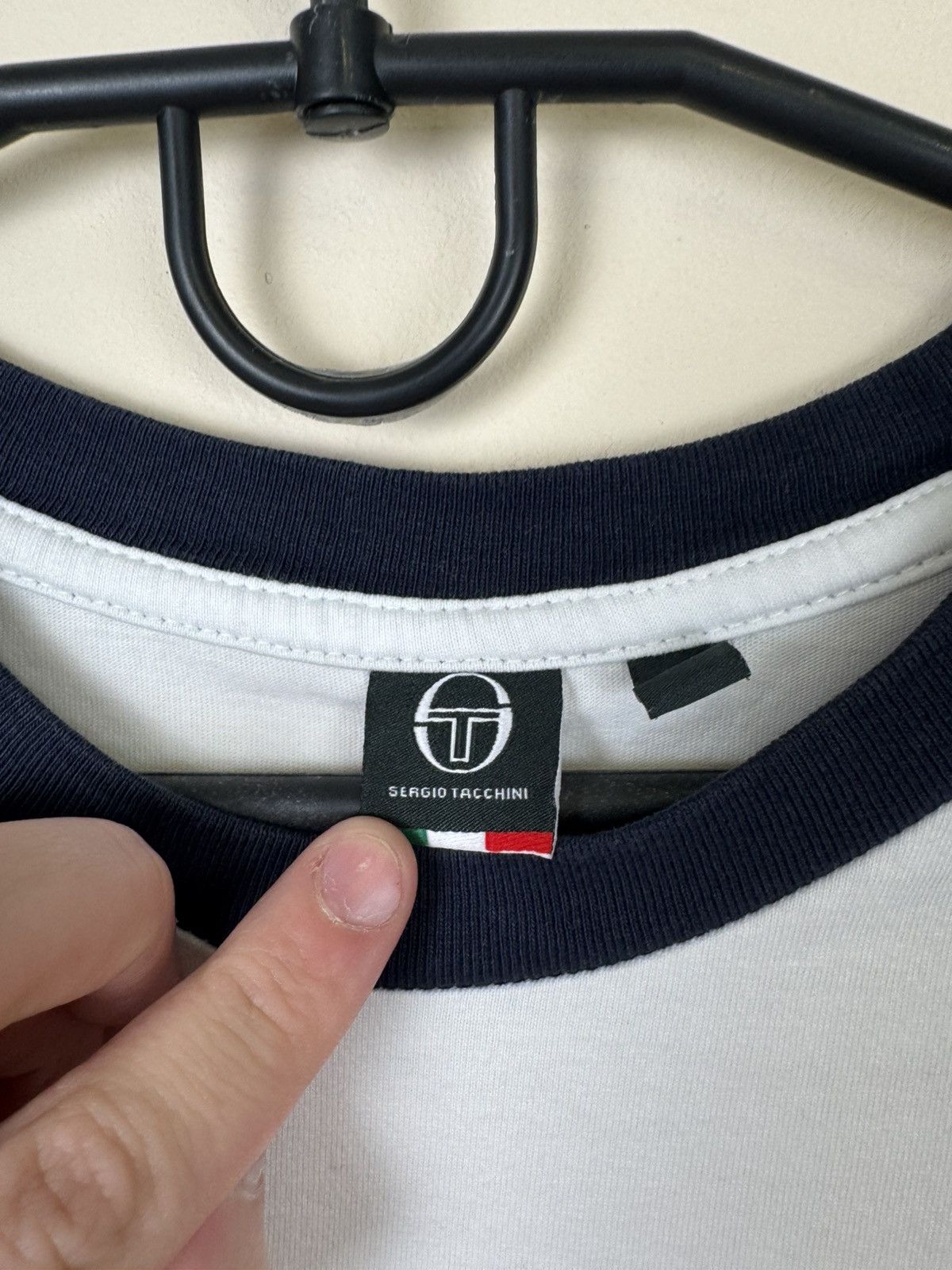 Sergio Tacchini Sergio Tacchini Mens M Whiw Blue T-Shirt Red Logo Athletic Size US M / EU 48-50 / 2 - 14 Thumbnail