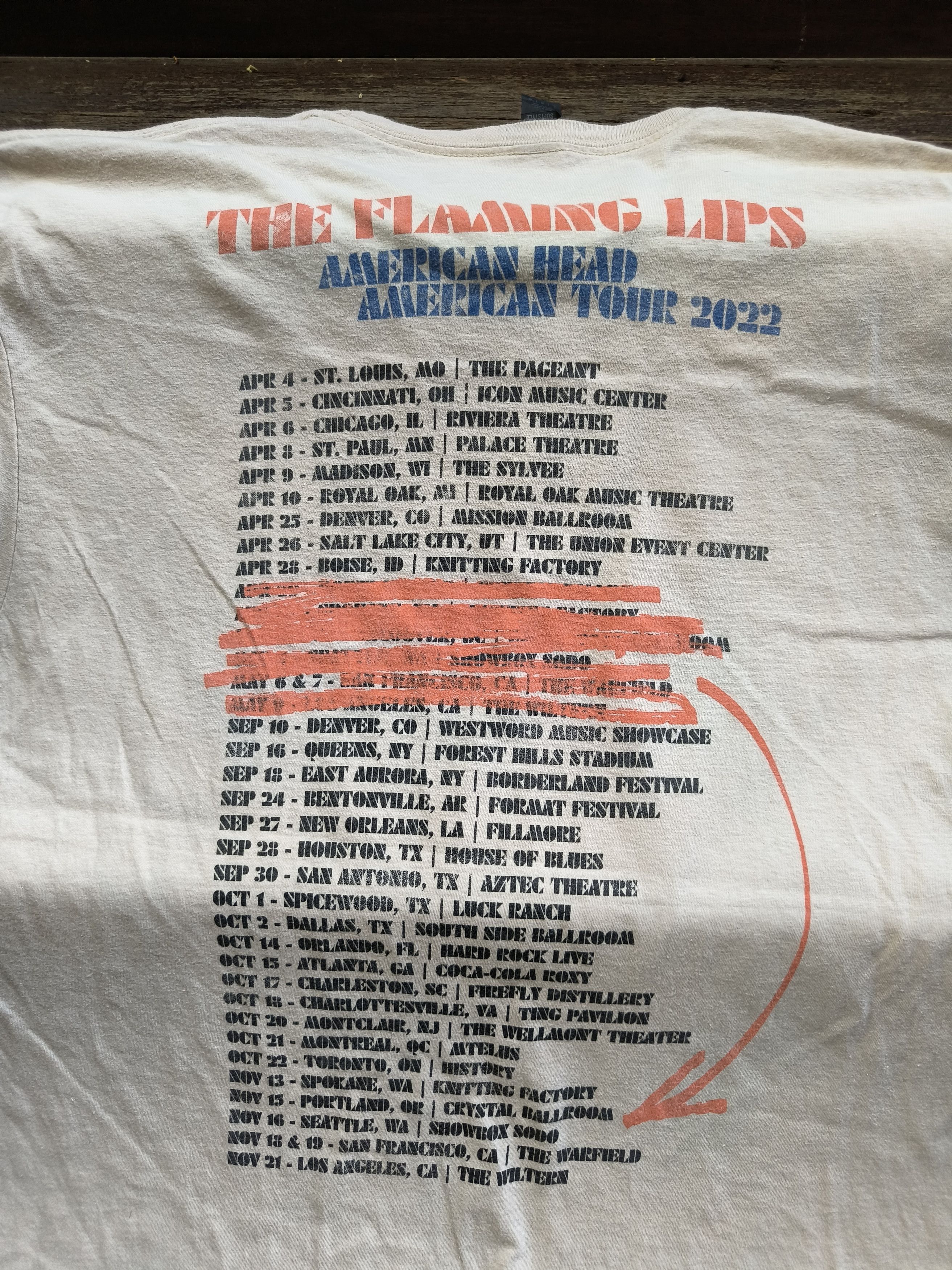 Band Tees The flaming lips "American head" tour t shirt Size US L / EU 52-54 / 3 - 4 Thumbnail