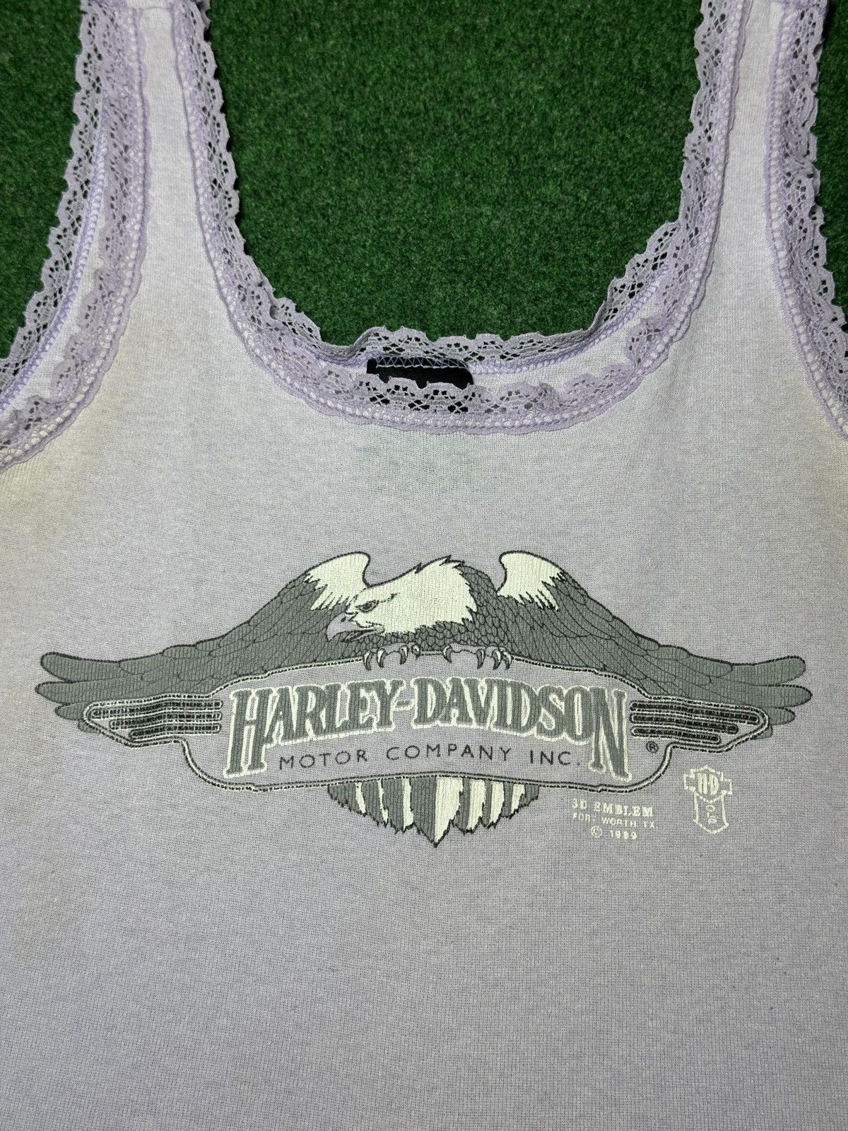 Harley Davidson Harley Davidson 3D Emblem Med Eagle Tank Top Lace 80s RARE Size M / US 6-8 / IT 42-44 - 2 Thumbnail