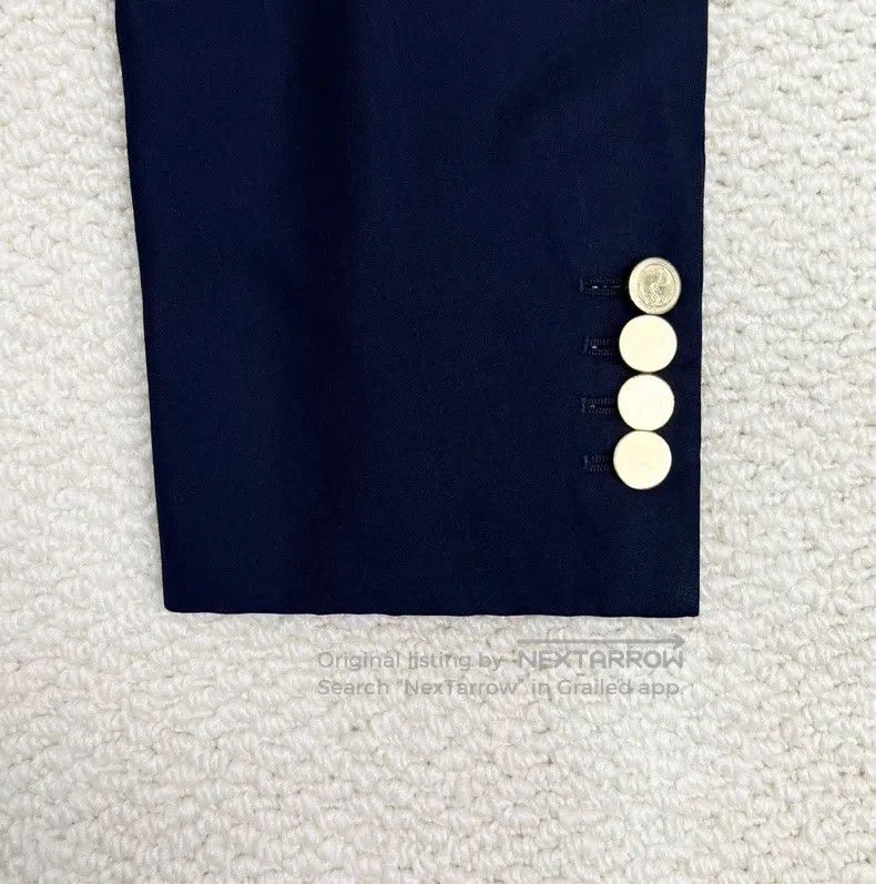 Thom Browne Thom Browne Navy Blue Anchor Gold Button Striped Blazer Size US S / EU 44-46 / 1 - 5 Thumbnail