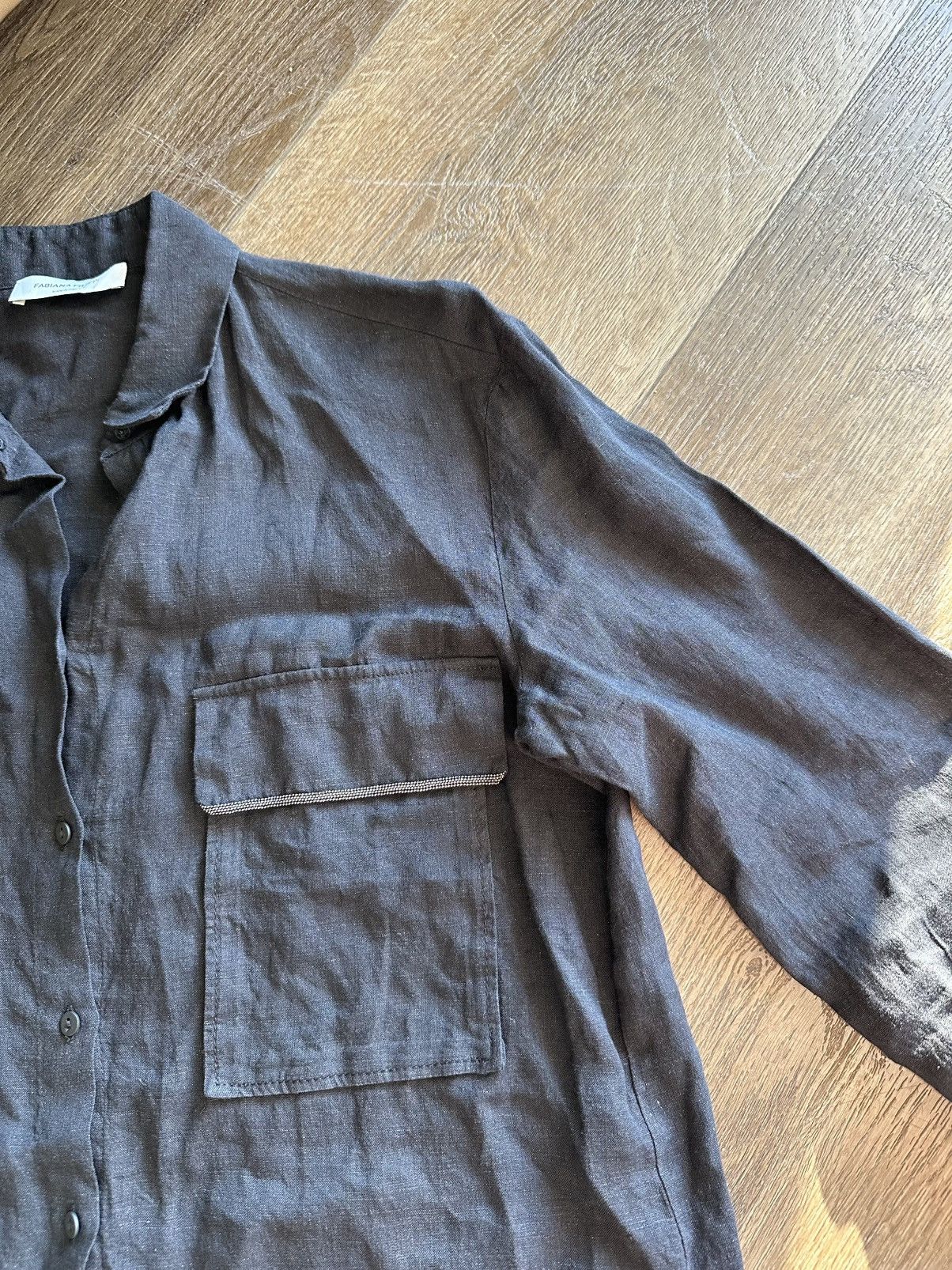 Fabiana Filippi Fabiana Filippi Linen Shirt Dress Long Sleeve Button Front Size XXS / US 00 / IT 34 - 6 Thumbnail