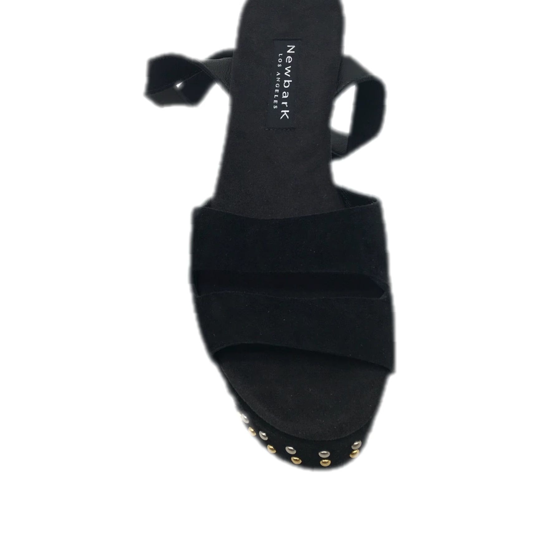 Vintage Newbark Black Suede Platform Wedge Sandal Ankle Strap Cutout Size 8 Womens Size US 8 / IT 38 - 3 Thumbnail