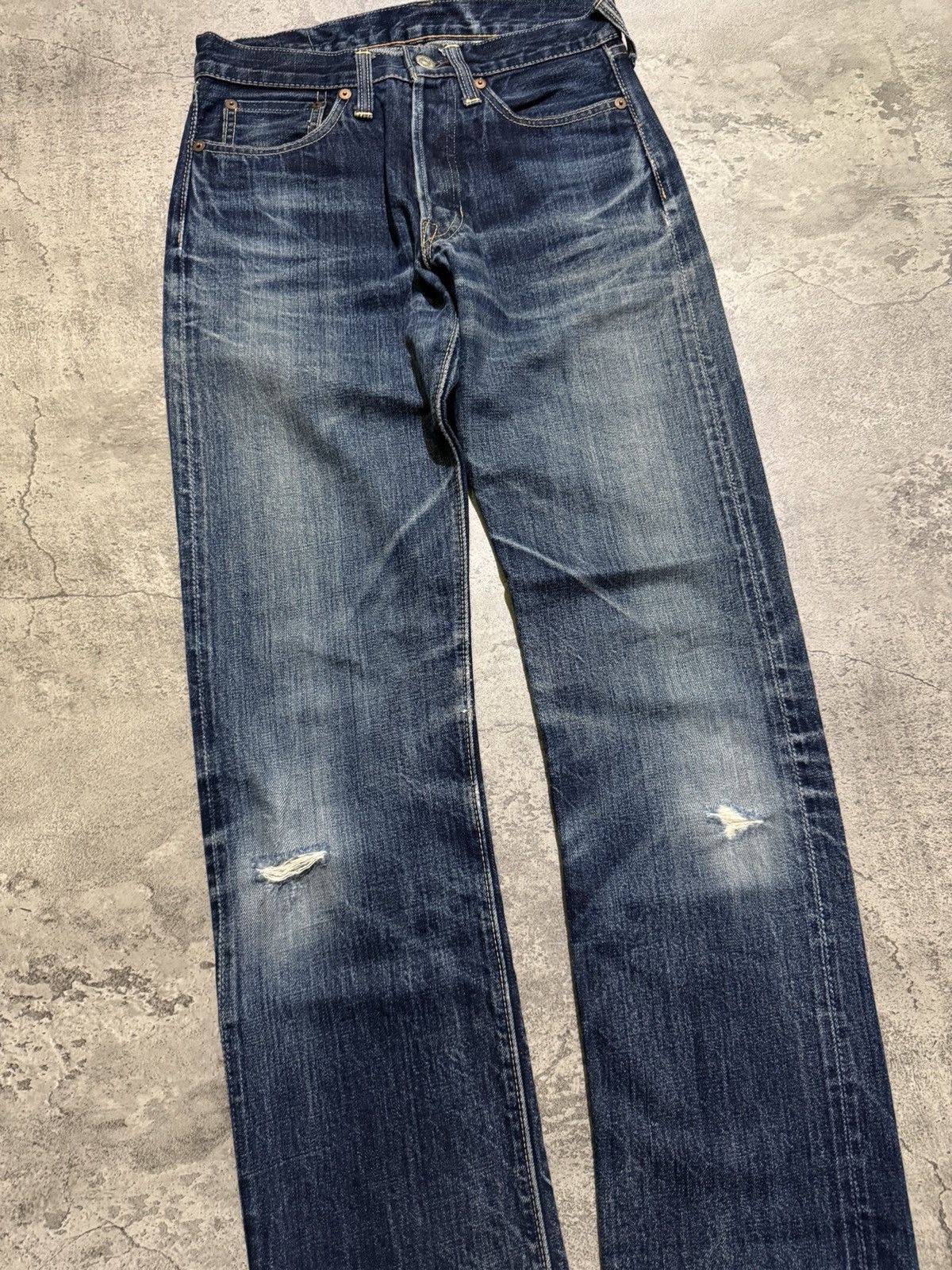 The Real McCoy's Joe McCoy Lot.906 Denim Selvedge distressed jeans Size US 28 / EU 44 - 4 Thumbnail