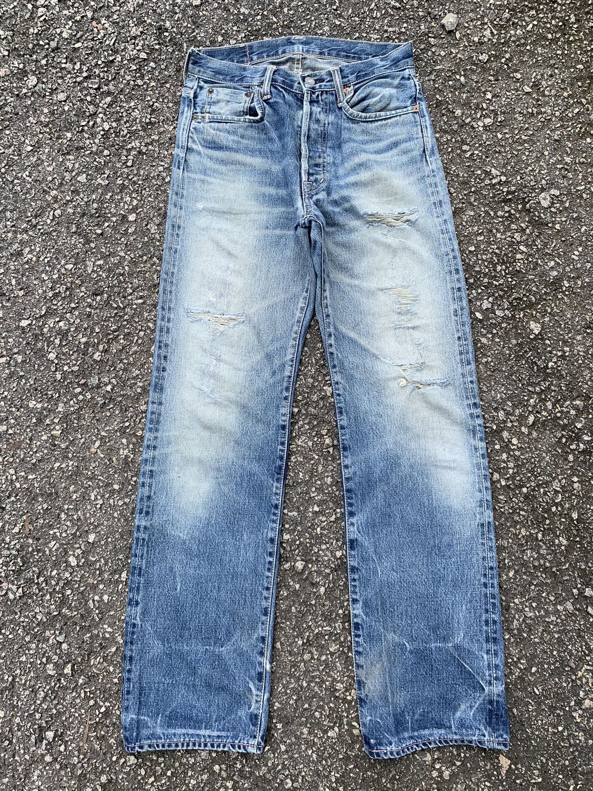 OMNIGOD JAPANESE BUTTON FLY SELVEDGE DISTRESSED DENIM🎌
