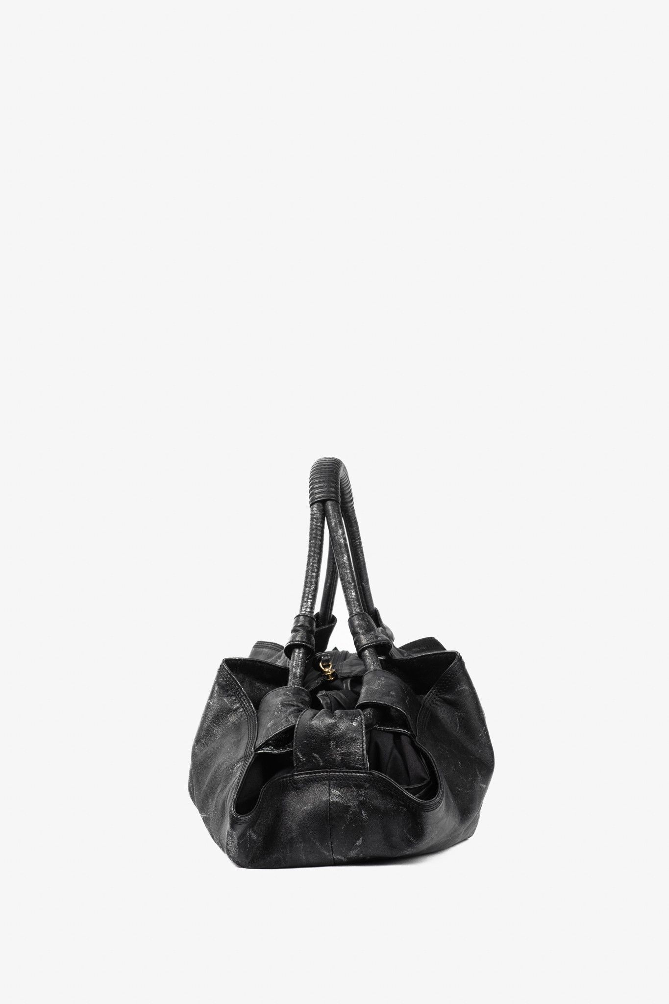 Loewe Loewe Nappa Aire Metallic Black Sheep Skin Anagram Handbag Size ONE SIZE - 3 Thumbnail