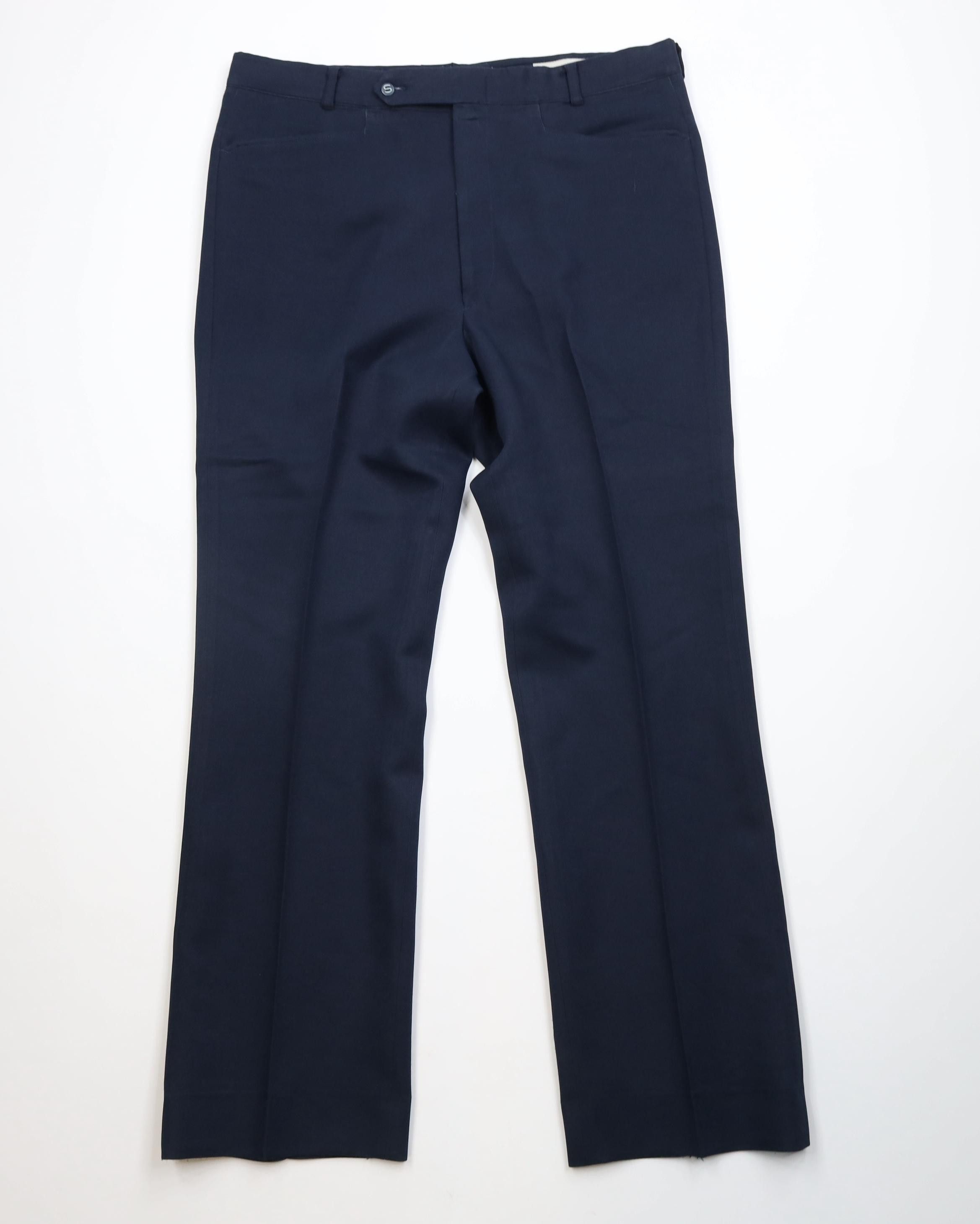 Vintage Vintage 70s Streetwear Wide Leg Chino Pants Navy Blue USA Size US 38 / EU 54 - 1 Thumbnail