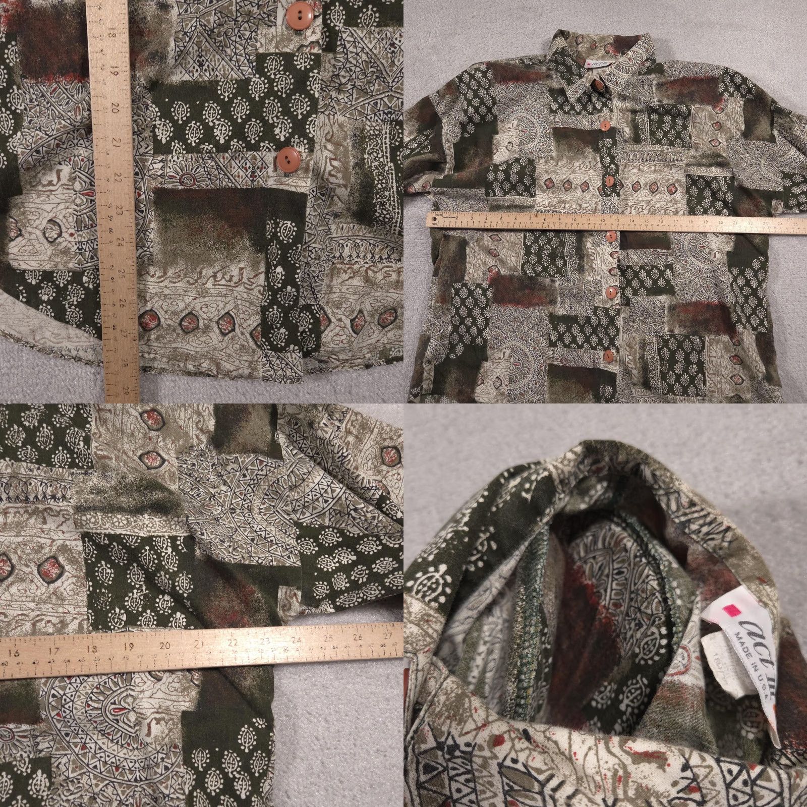Vintage VINTAGE Act III Shirt Womens 18W Plus Geometric Print Button-Up Short Sleeve USA 90s Size XXL / US 16-18 / IT 52-54 - 8 Thumbnail