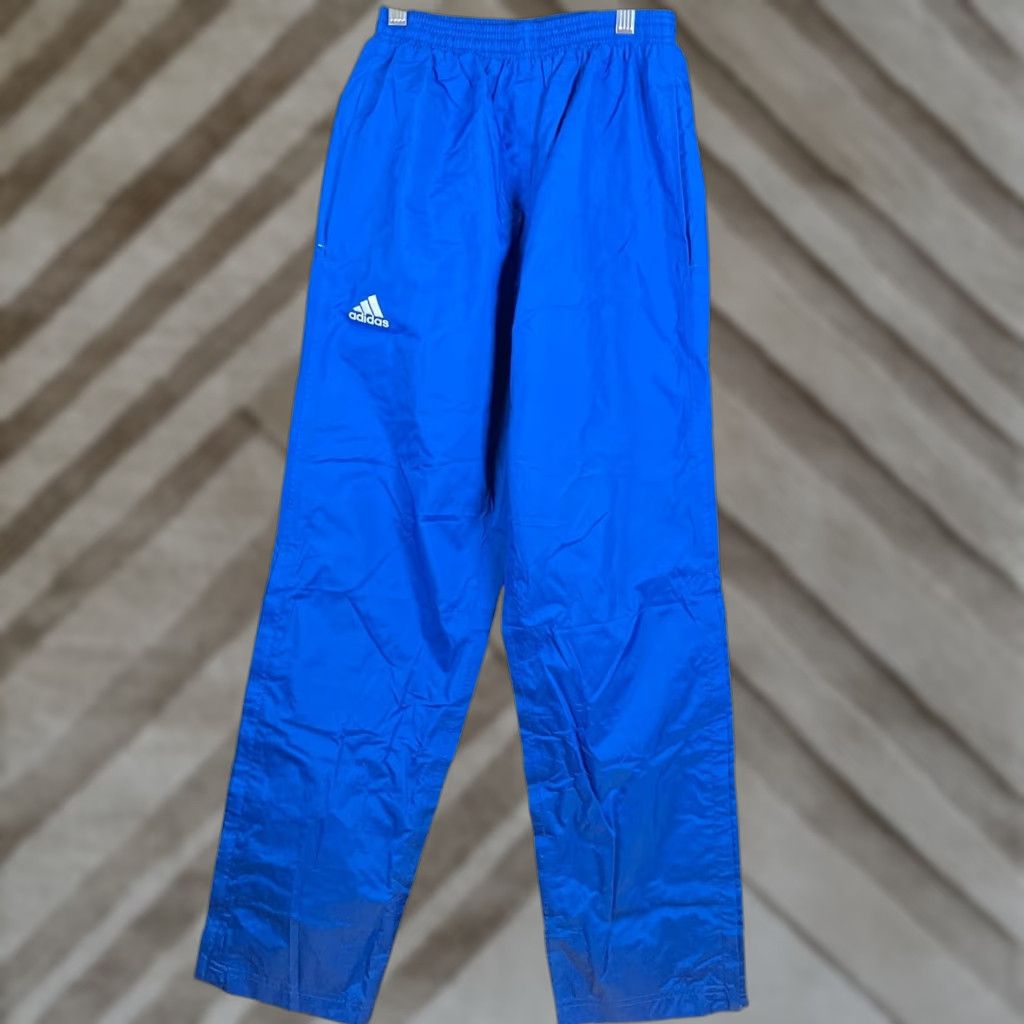 Adidas Adidas Mens Pants Blue Rain Track Pull On Lined Climaproof Windbreaking XS Size US 27 - 1 Thumbnail