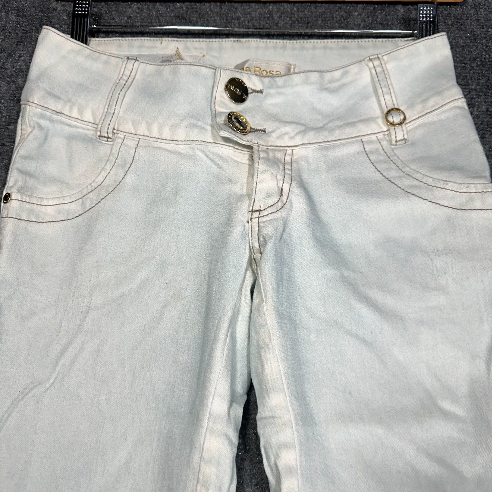 Vintage Morena Rosa Jeans Womens 28 Cotton Stretch Straight Leg Acid Wash Embroidered Size 28" / US 6 / IT 42 - 3 Thumbnail