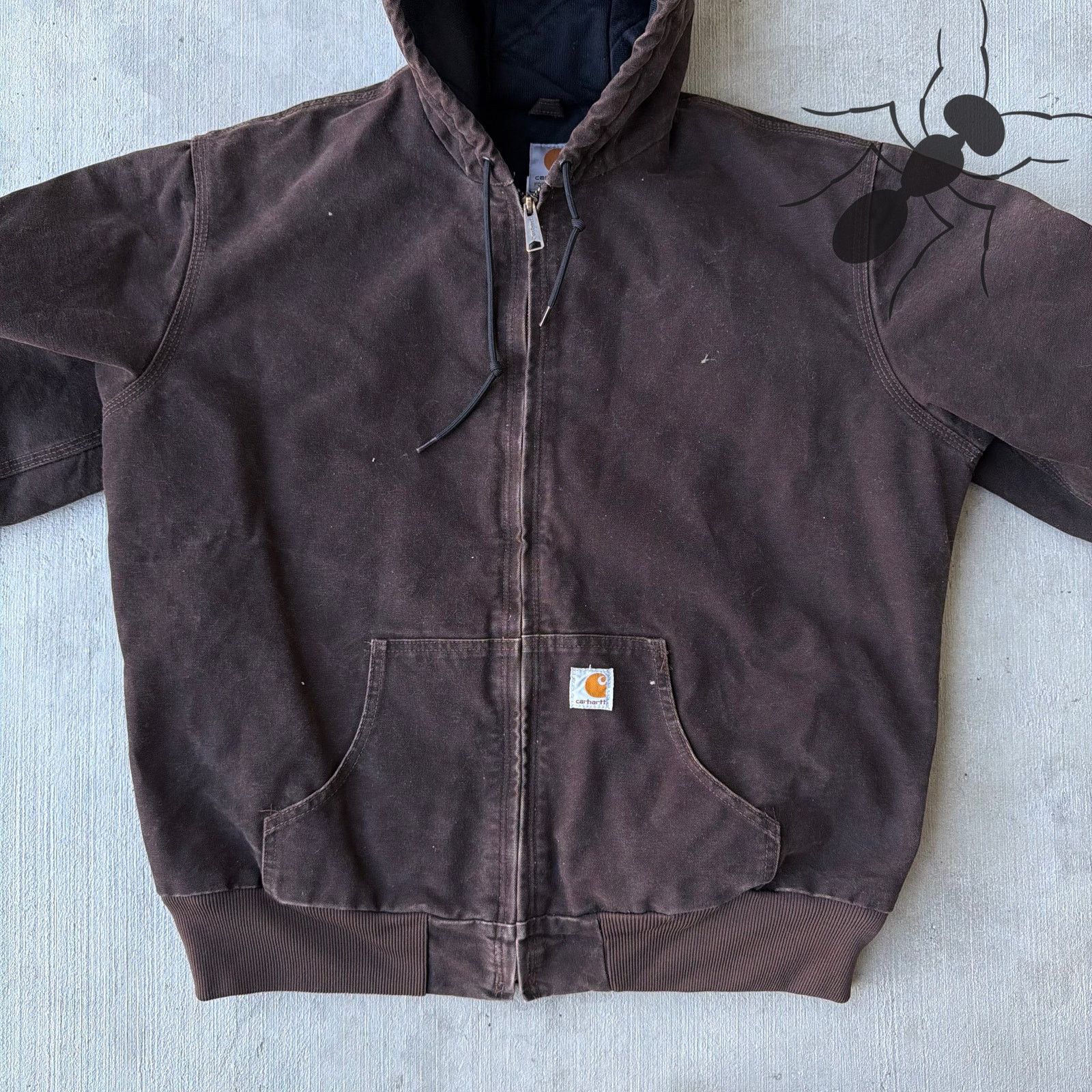 Carhartt × Vintage Vintage Y2K Carhartt WOMENS WJ130 DKB brown hooded jacket Size US XL / EU 56 / 4 - 3 Thumbnail