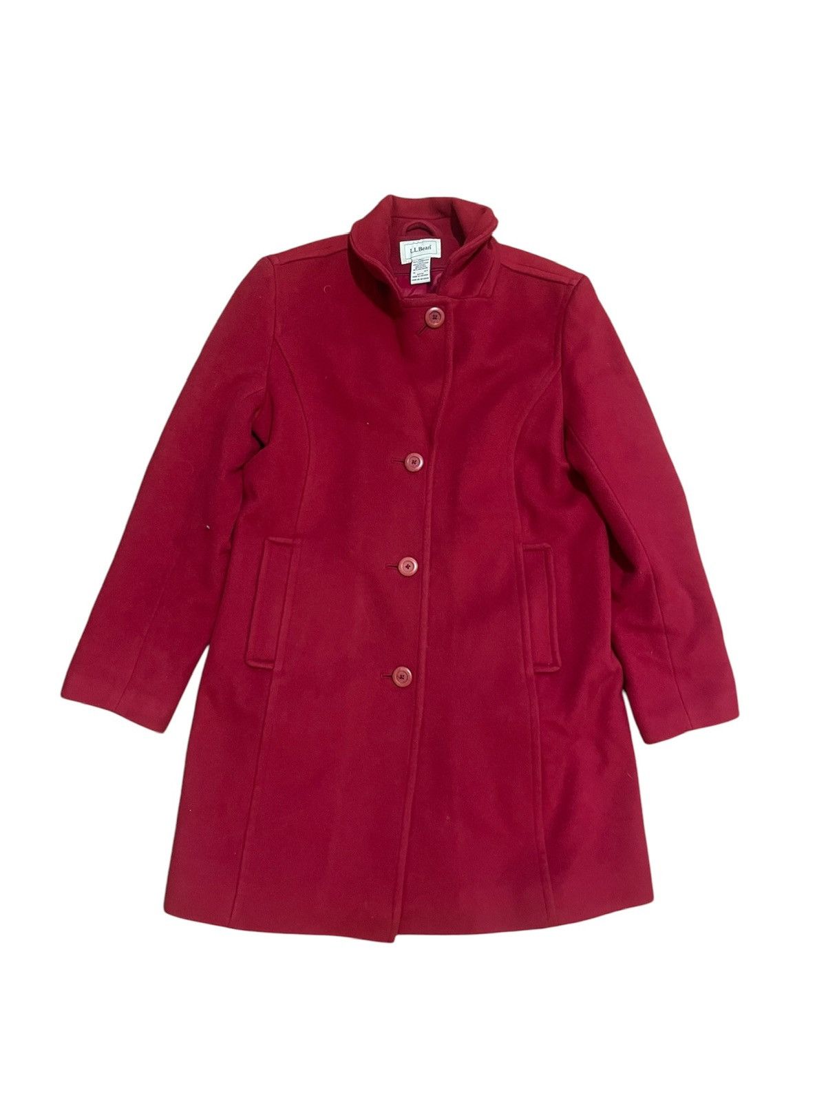 L.L. Bean L.L. Bean Red 100% Lambswool Women Coat Sz 10 Size L / US 10 / IT 46 - 1 Thumbnail