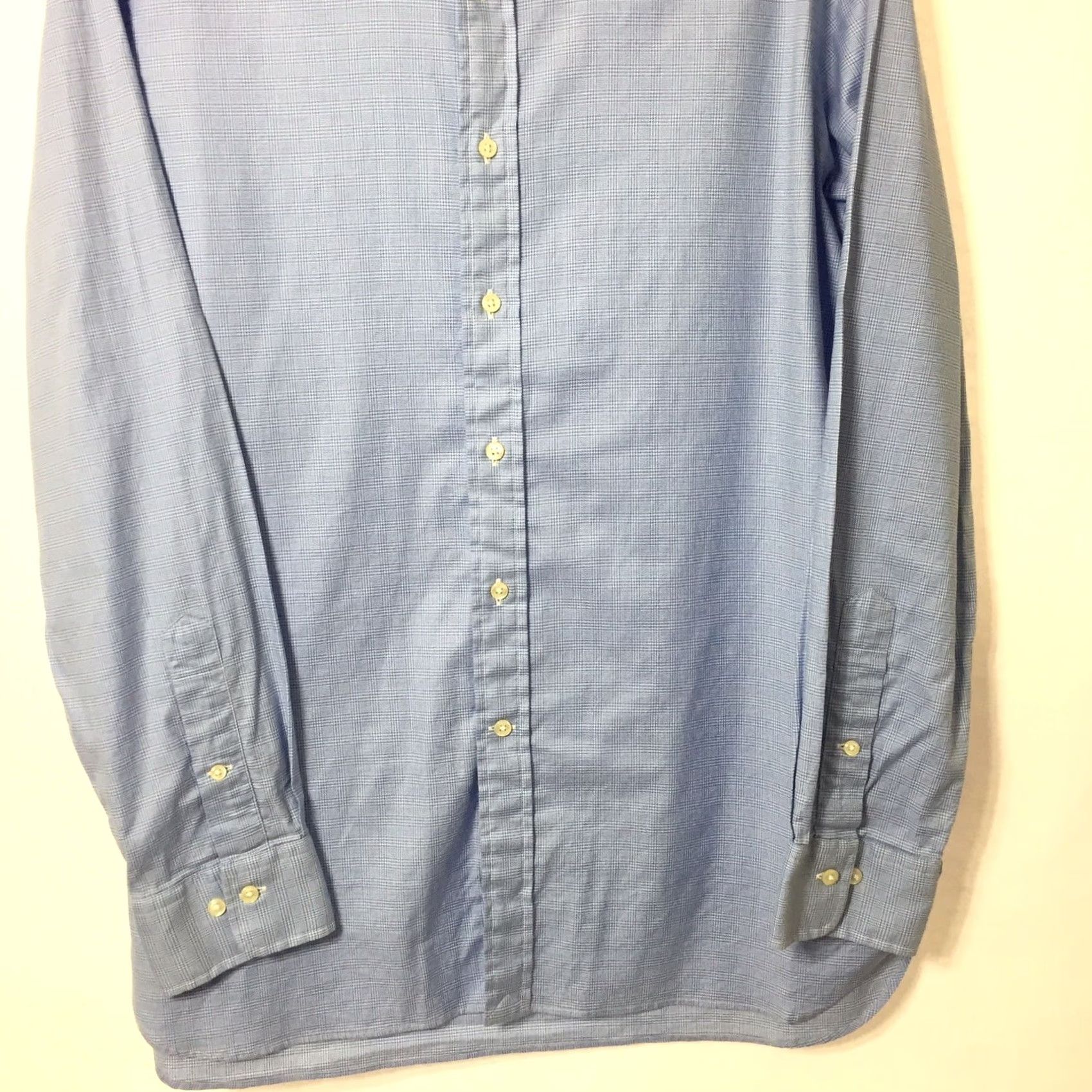Polo Ralph Lauren Polo Ralph Lauren Shirt Mens 16.5 Blue Plaid Long Sleeve Button-Up Regular Size Shirt Mens Geared Button-Front Cotton Plaid 16.5 Blue Mens Size US XL / EU 56 / 4 - 4 Thumbnail
