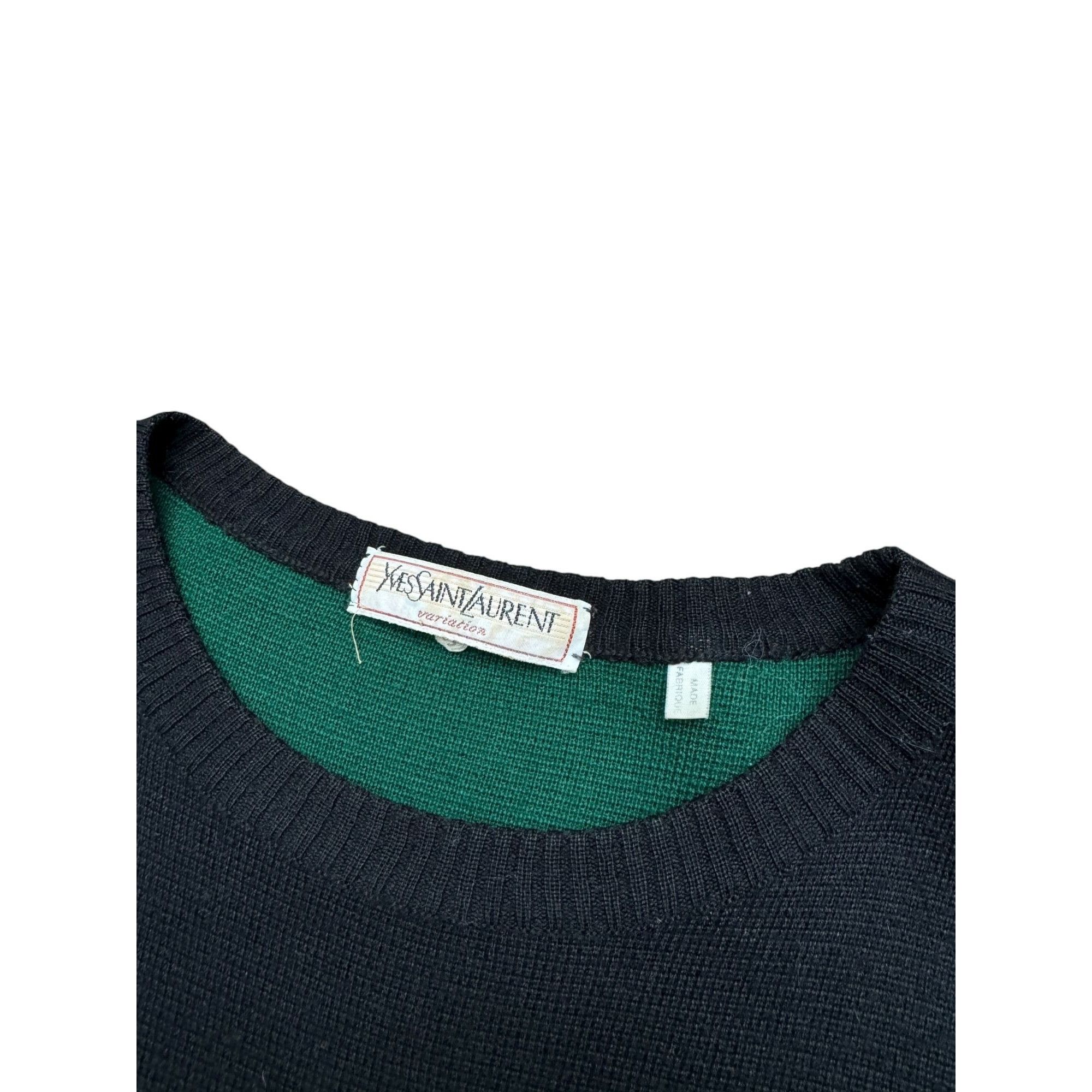 Yves Saint Laurent Vintage 1980s Wool Dress – Black & Green Size M / US 6-8 / IT 42-44 - 5 Thumbnail